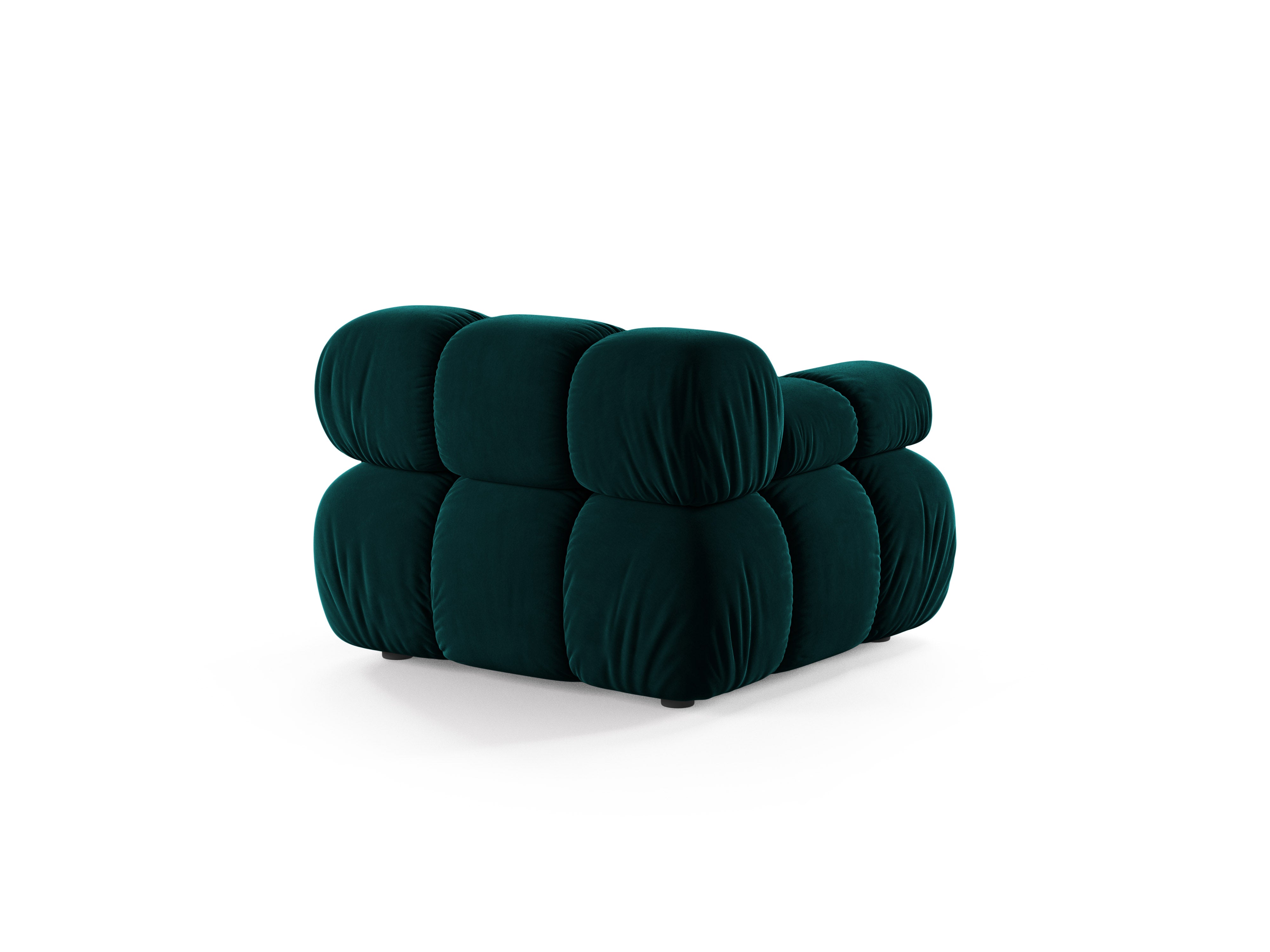 Modulaire bank BELLIS - linker diepe module in petrol velours