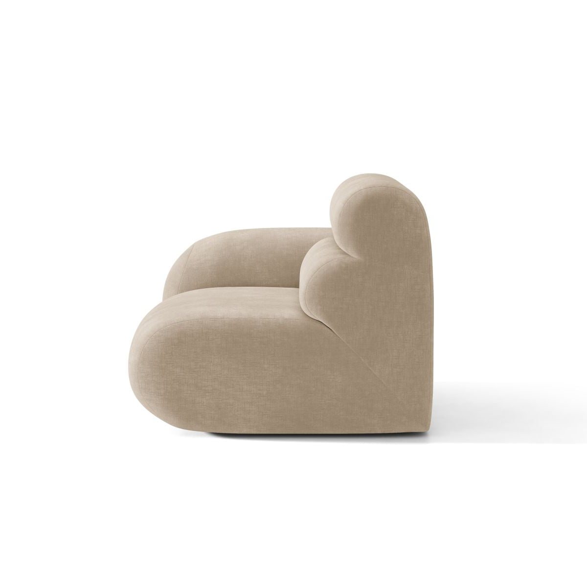 Modulaire bank NEO - linker module in beige chenille