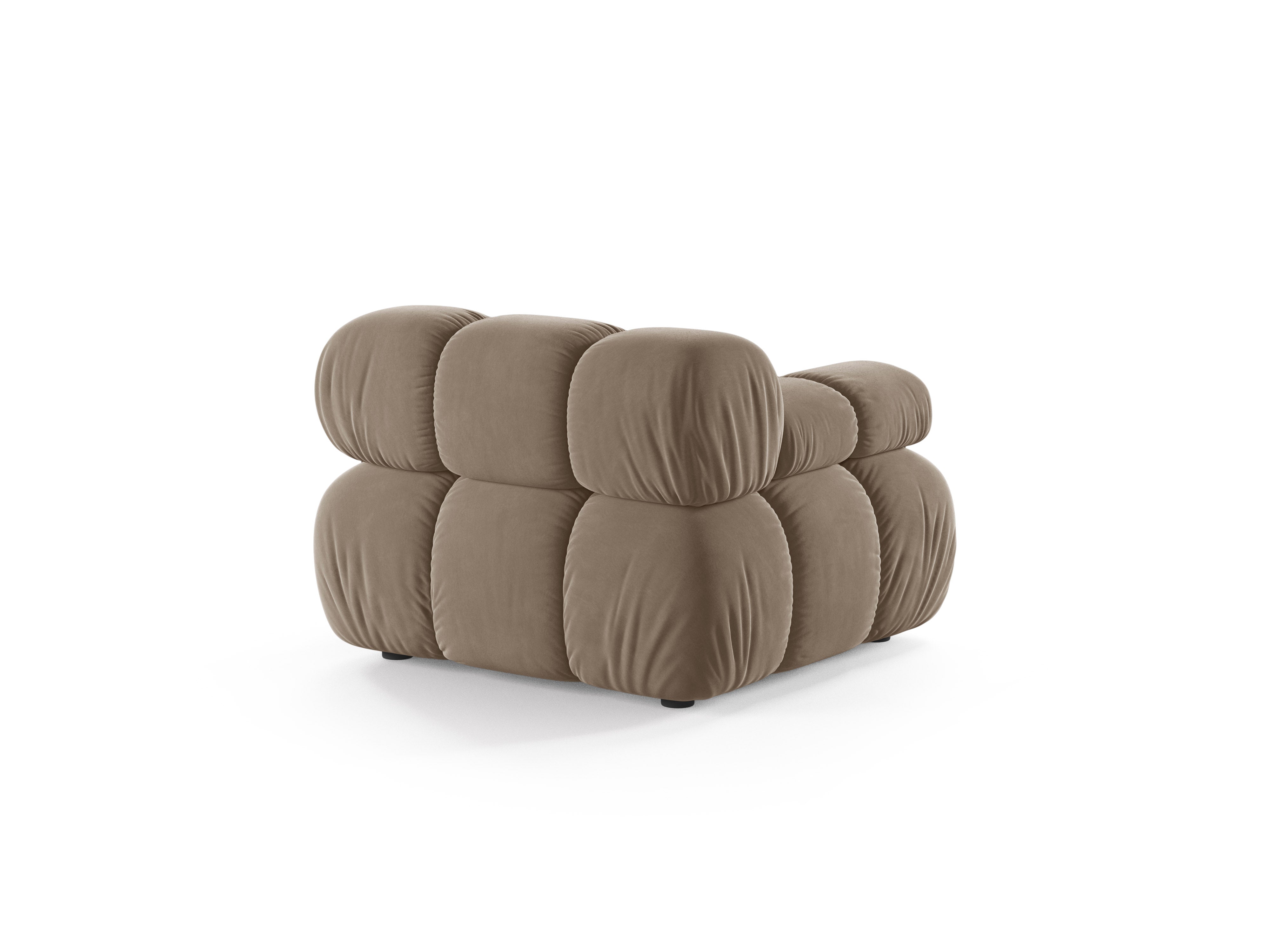 Modulaire fluwelen bank BELLIS - linker module cappuccino