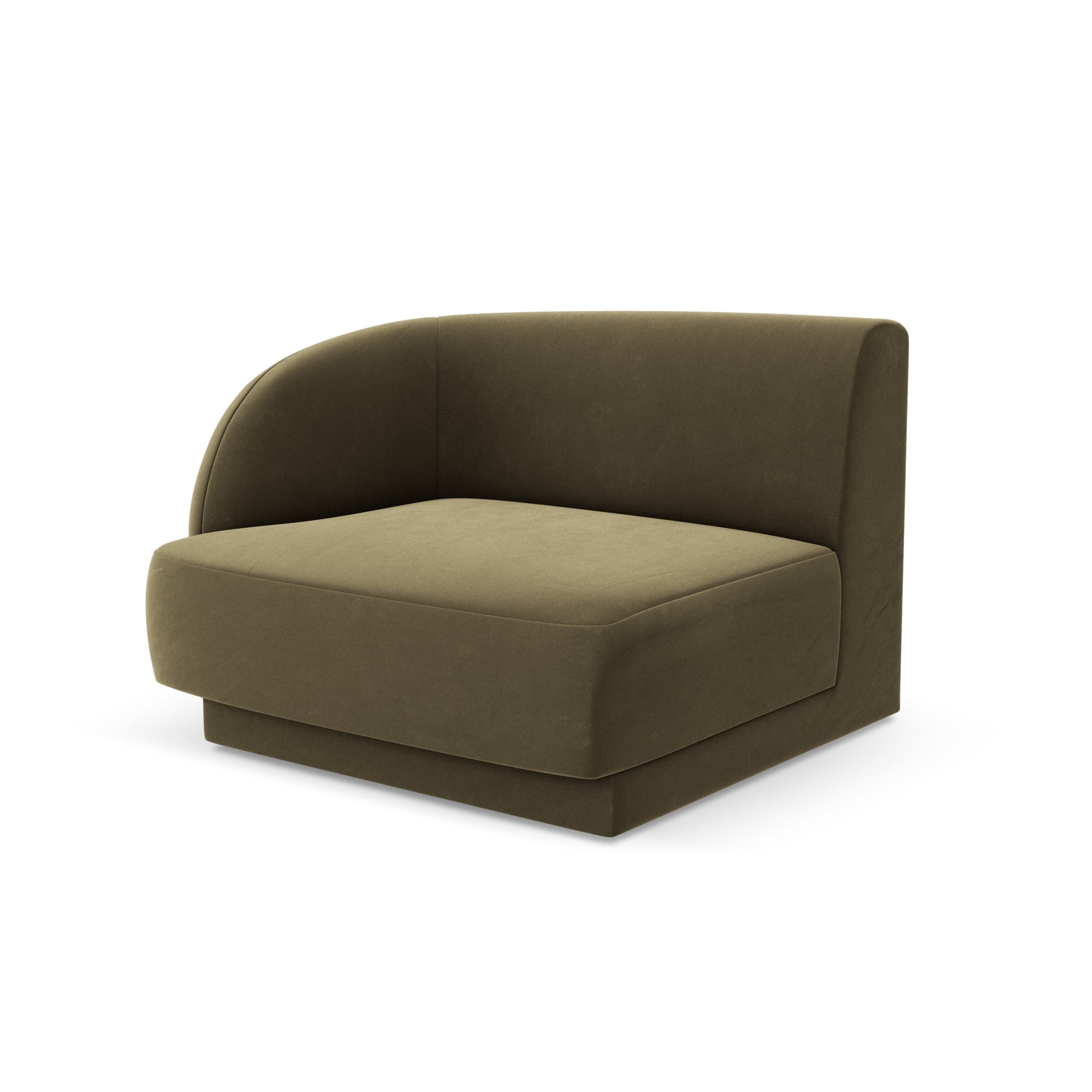 Velvet modular sofa MILEY - left-side module green