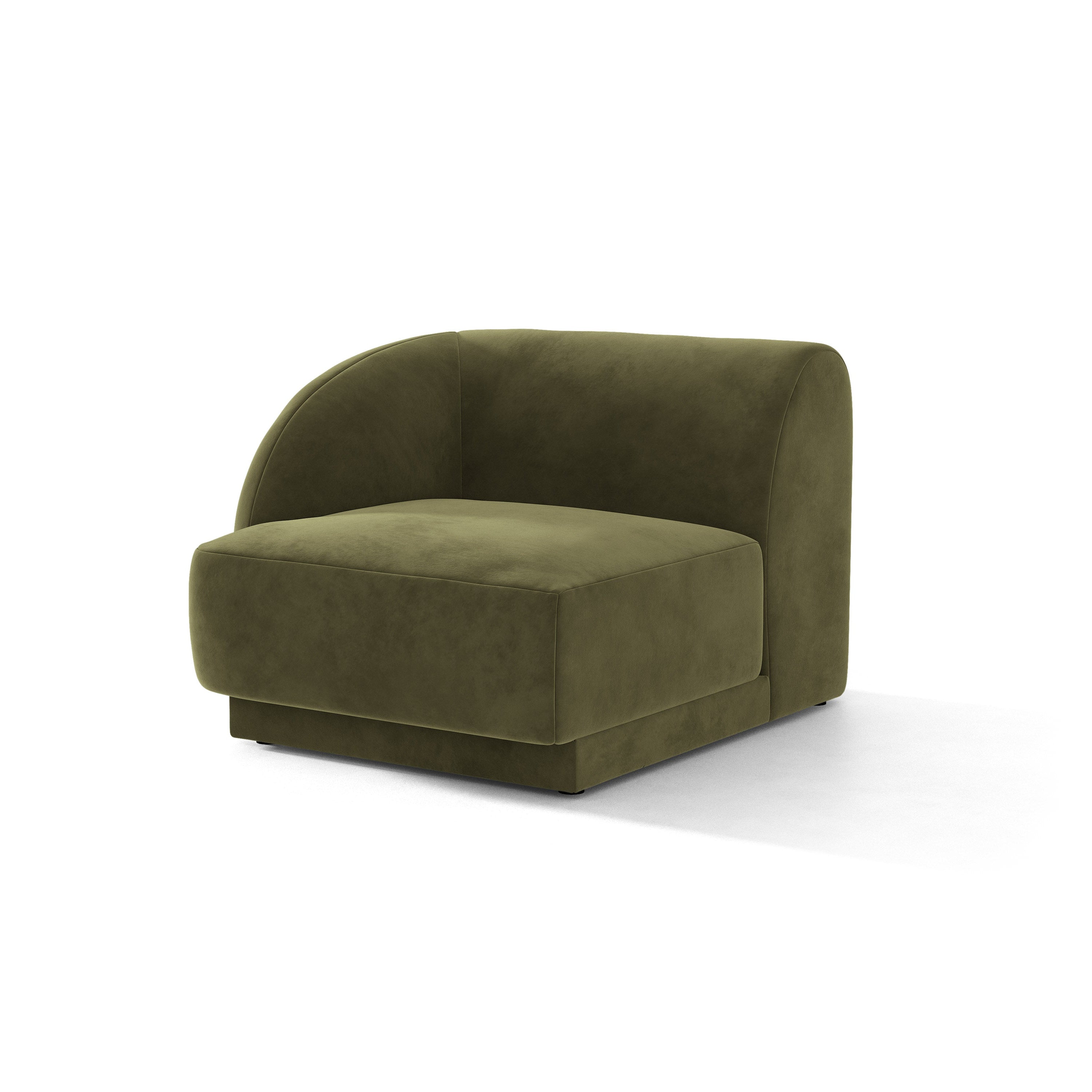 Modulaire fluwelen bank MILEY - linker module groen