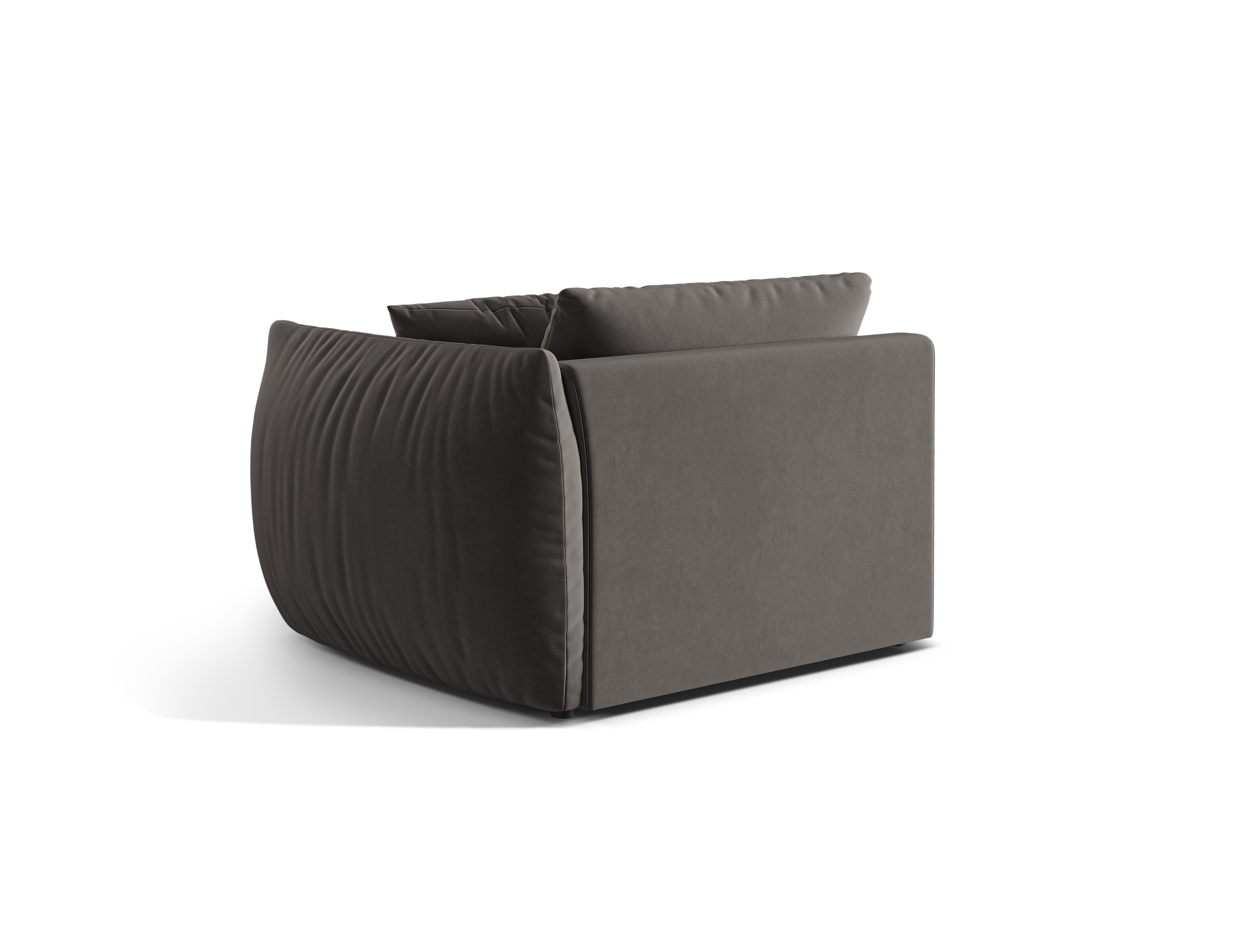 Modulaire fluwelen bank CHRIS - rechterelement donkergrijs