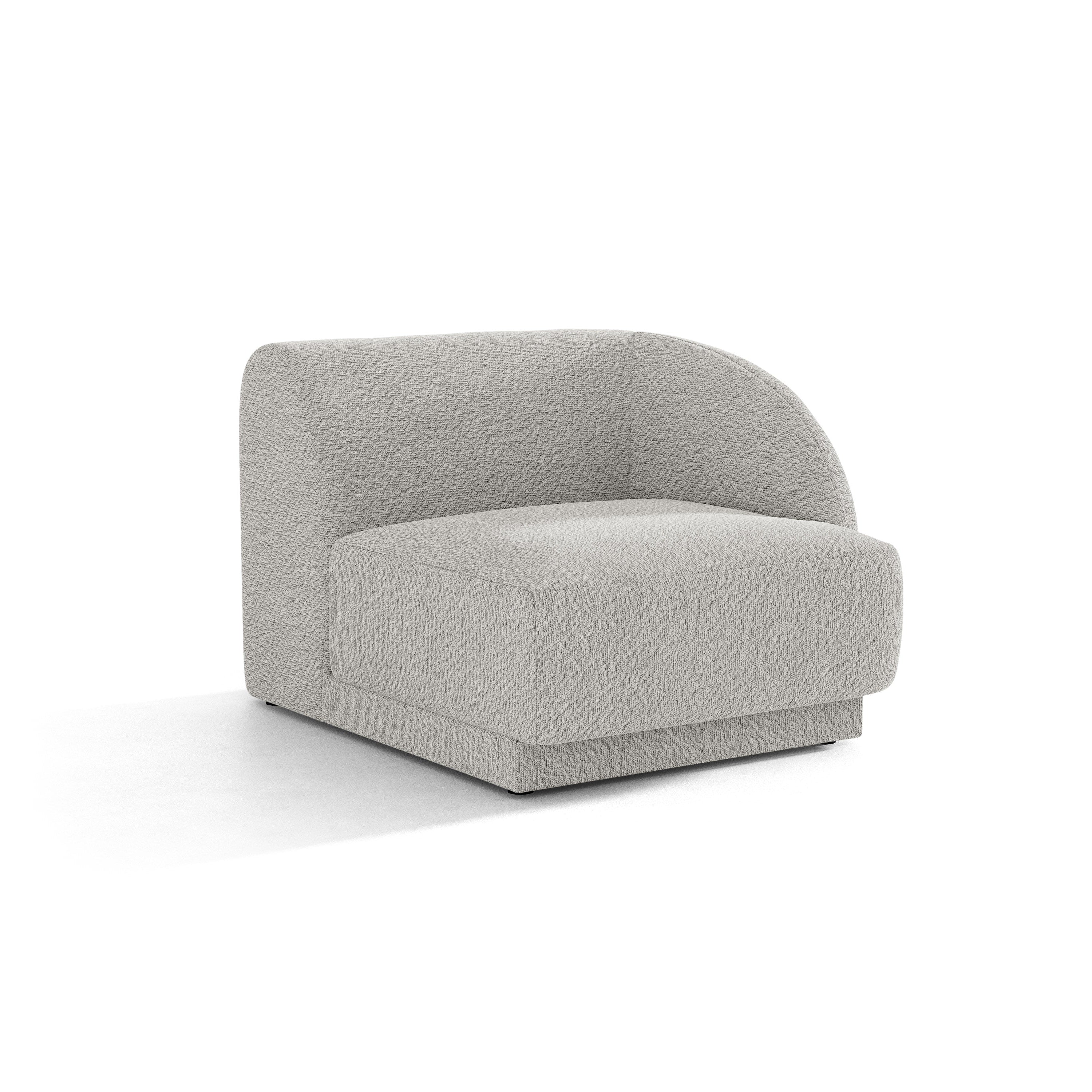 Modulaire bank MILEY - rechtsmodule lichtgrijze boucle
