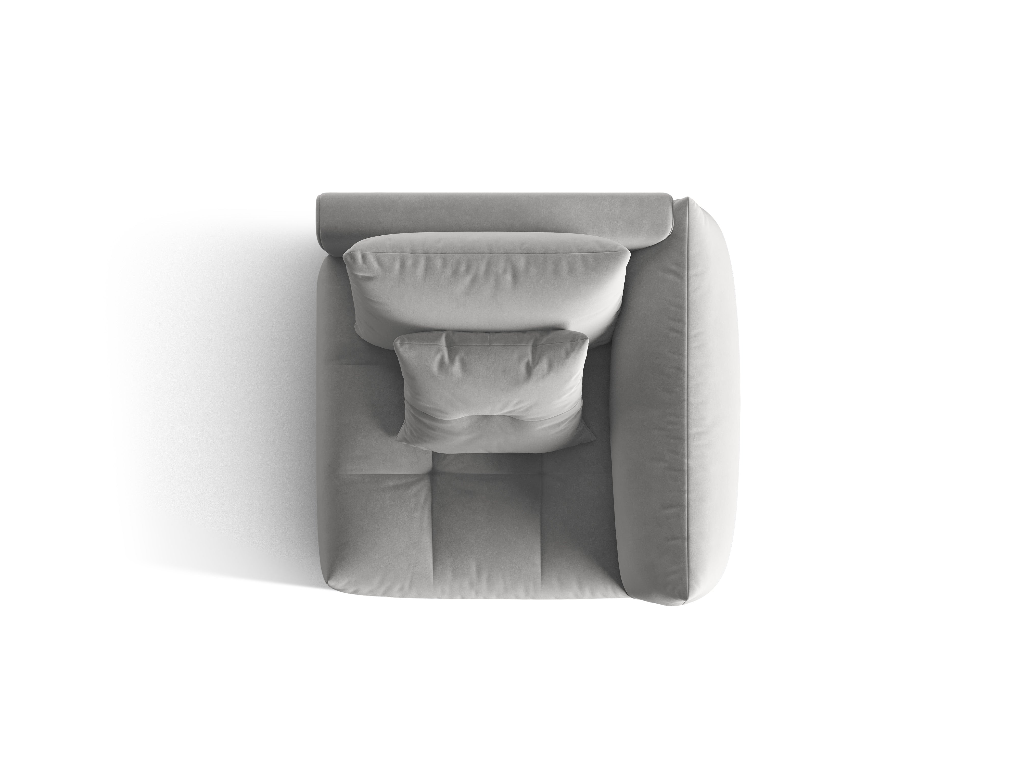 Modulares Samtsofa BLOOM - rechte Element in Grau