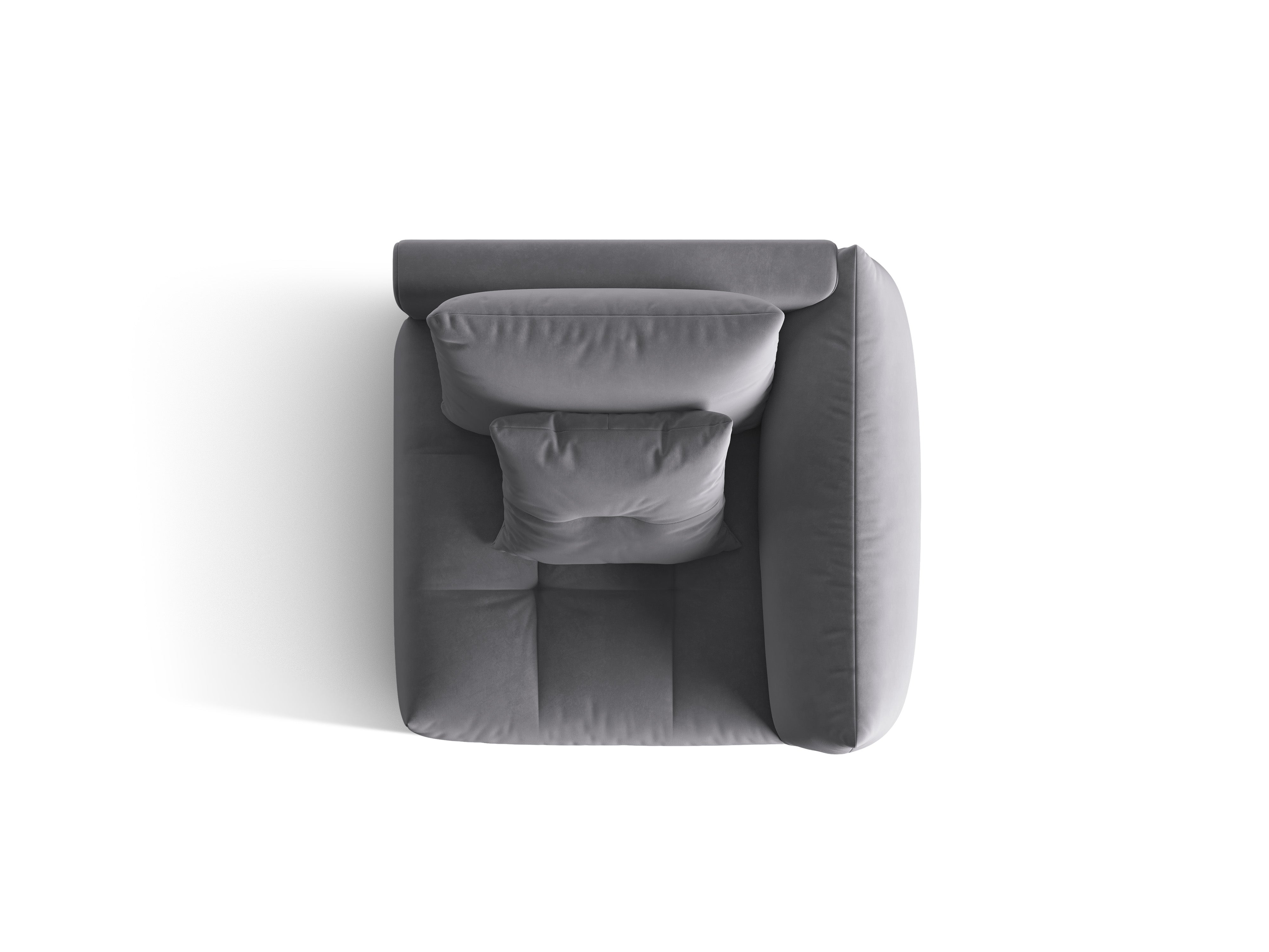 Modulaire fluwelen bank BLOOM - rechterelement donkergrijs