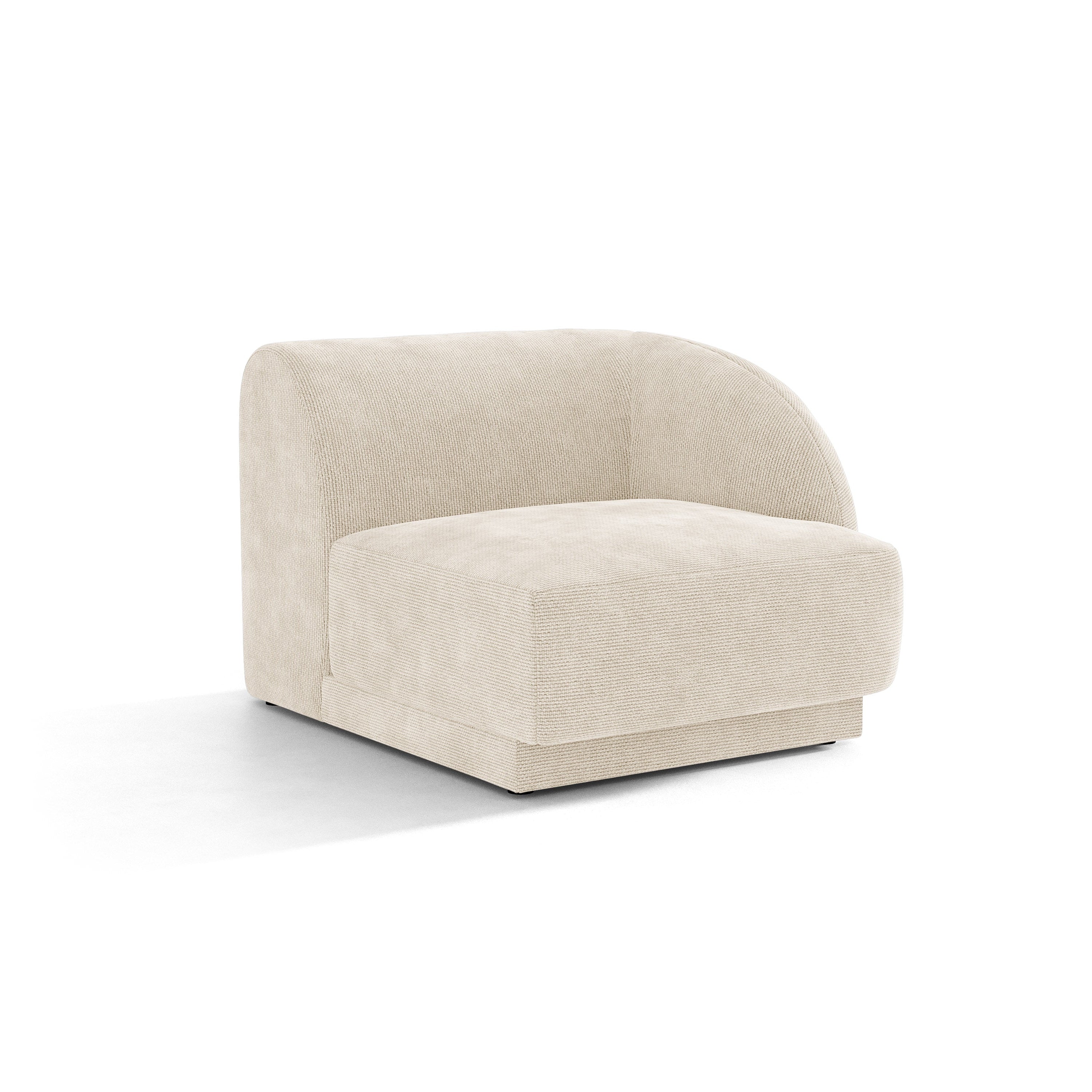 Sofa modułowa - moduł prawostronny MILEY kość słoniowa szenil do salonu