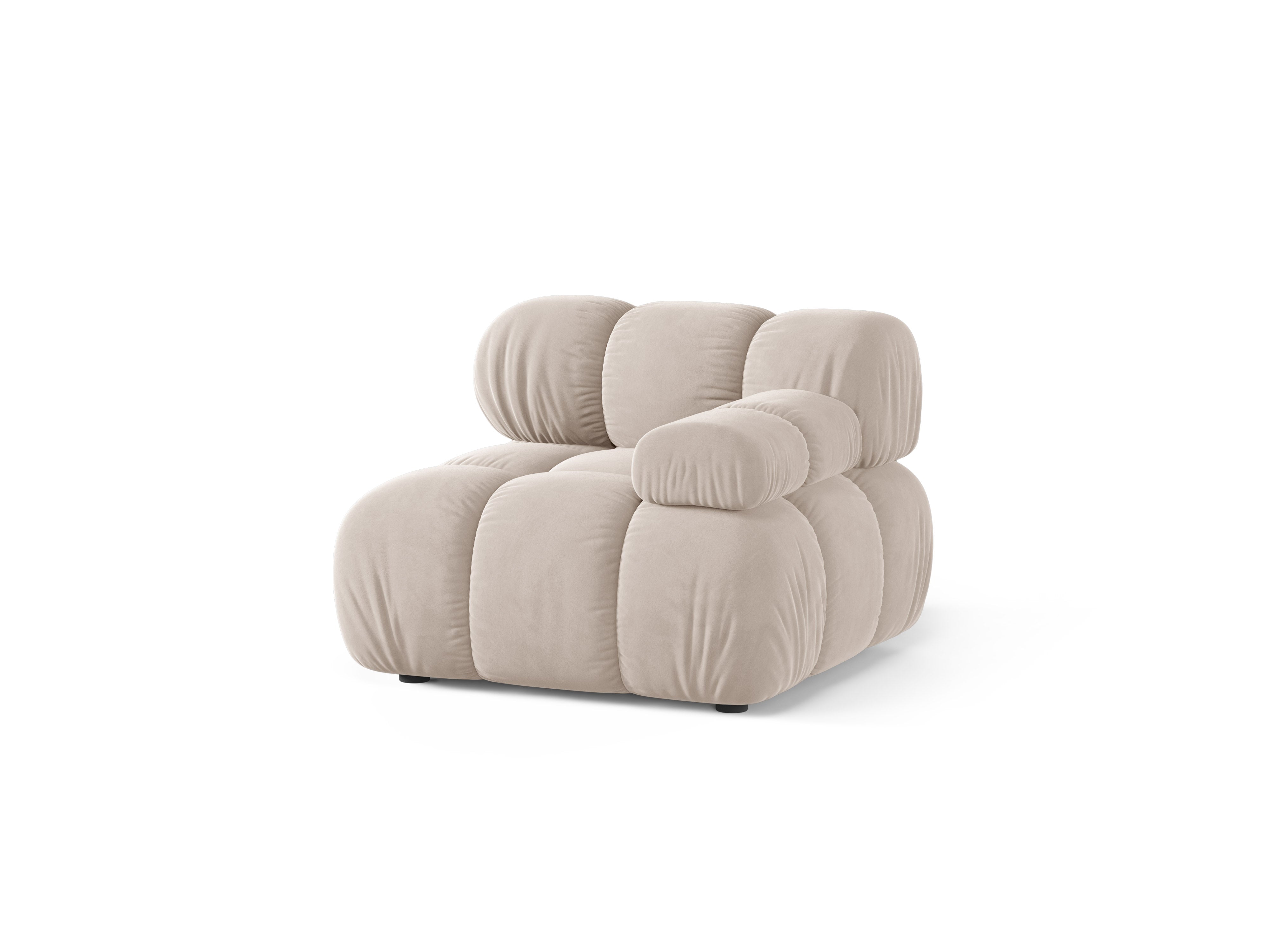 Modulaire bank BELLIS - rechter module in lichtbeige velours