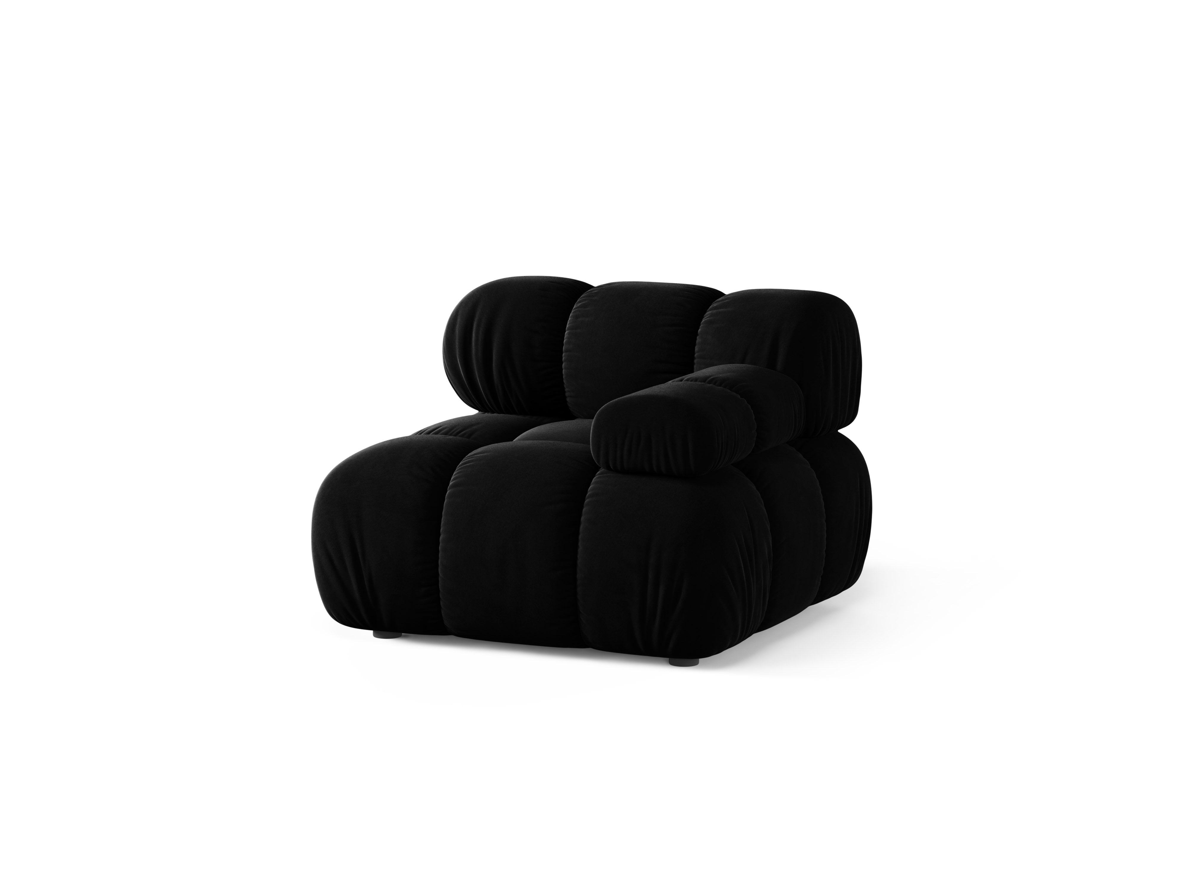 Modulaire bank BELLIS - rechter module in zwarte velvet