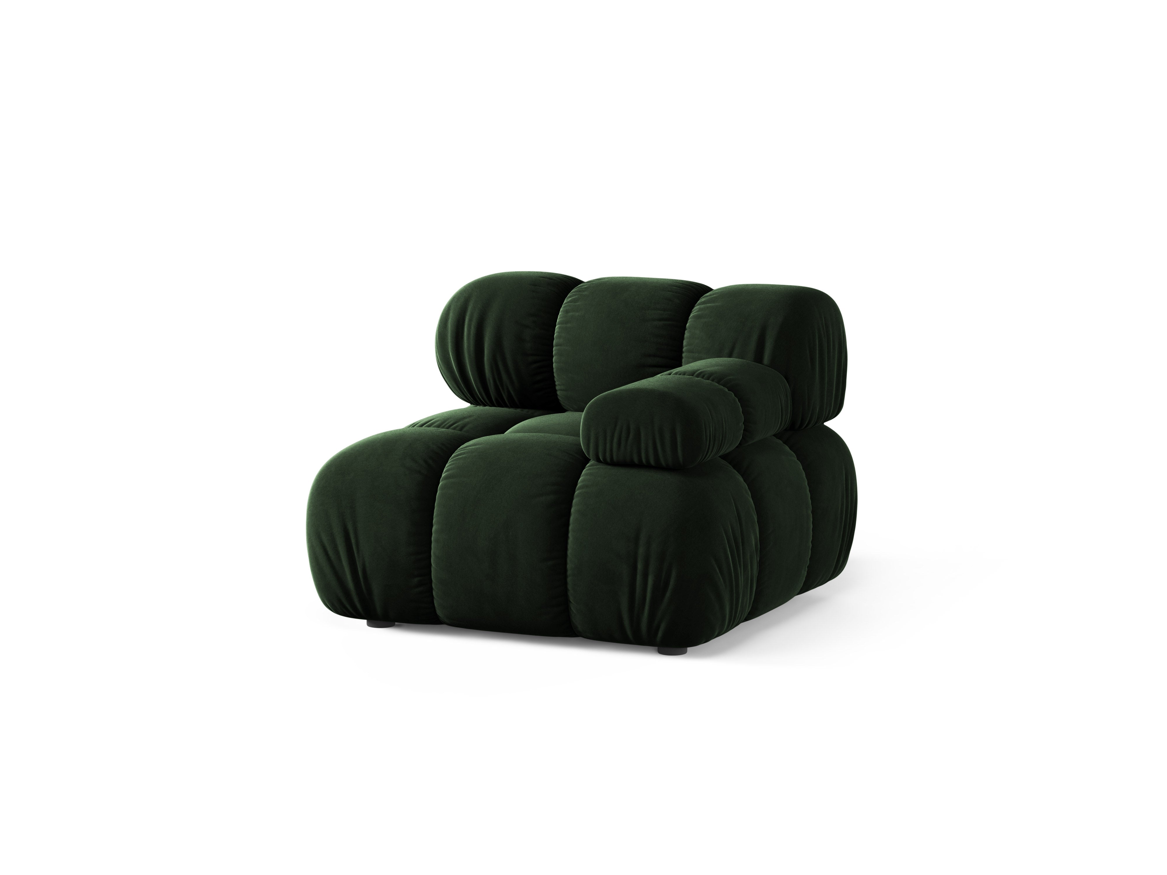 Modulaire bank BELLIS - rechter module in flessengroen velours