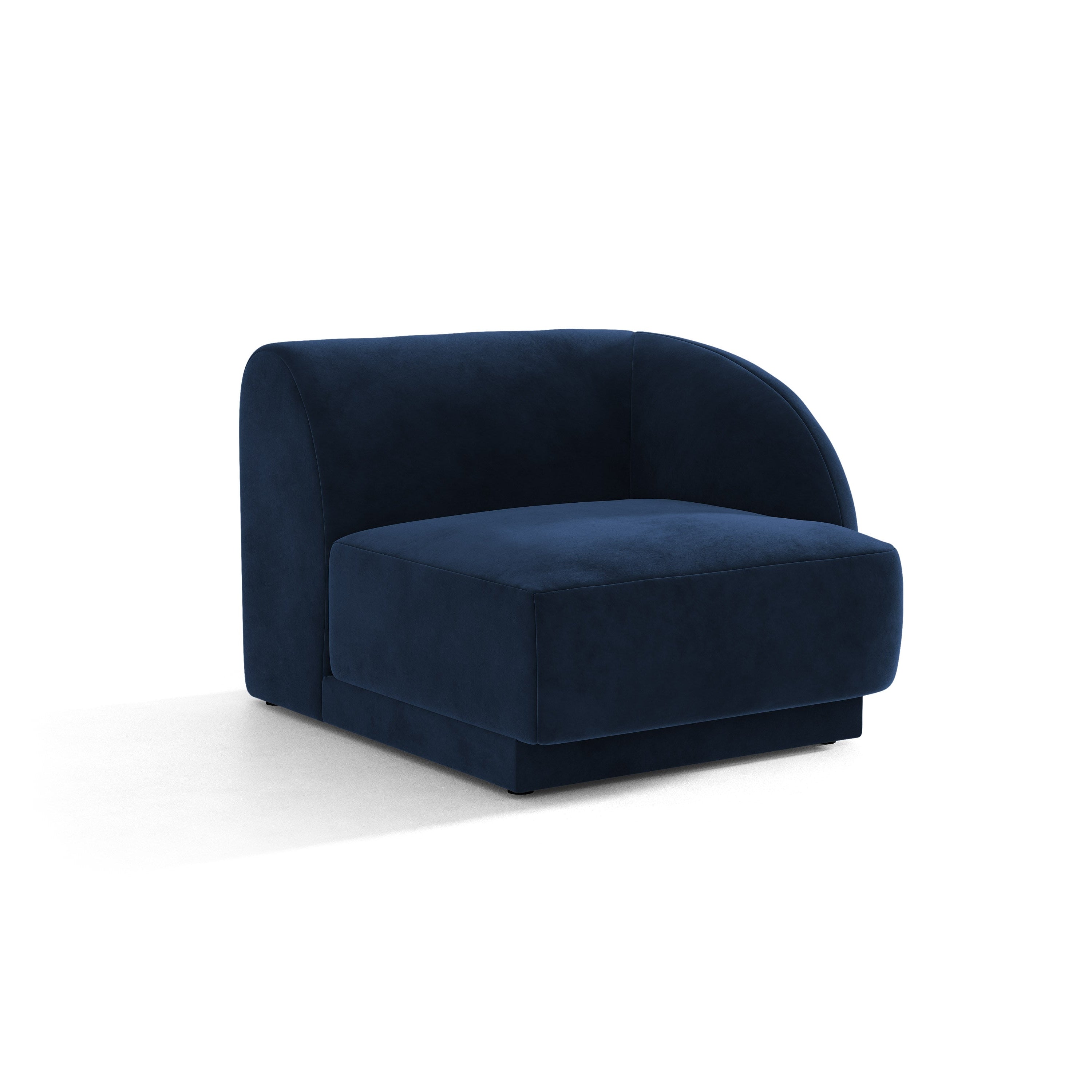 Modulaire fluwelen bank MILEY - rechter module koninklijk blauw