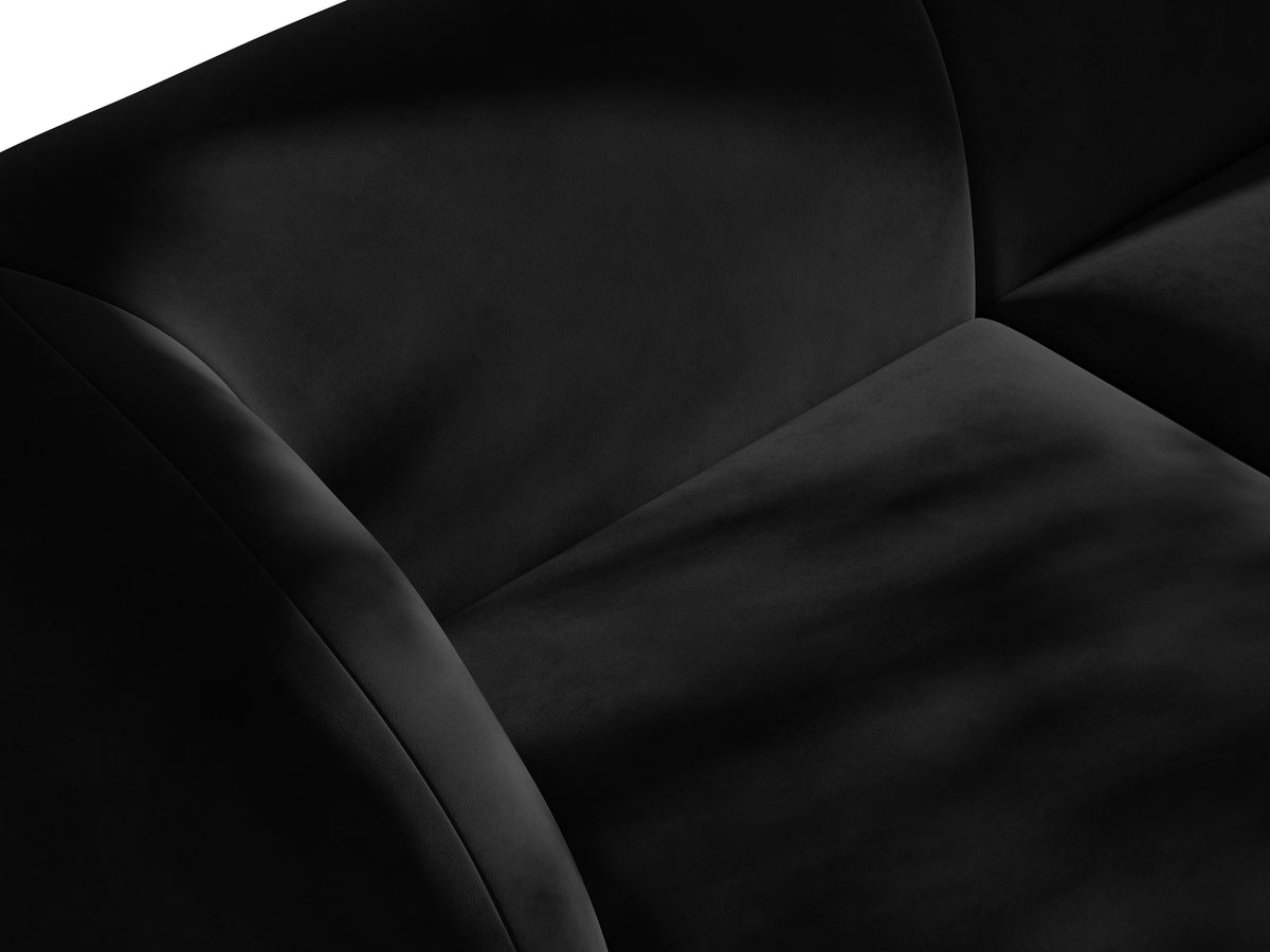 Sofa modułowa aksamitna MILEY - moduł prawostronny czarny do salonu – Micadoni