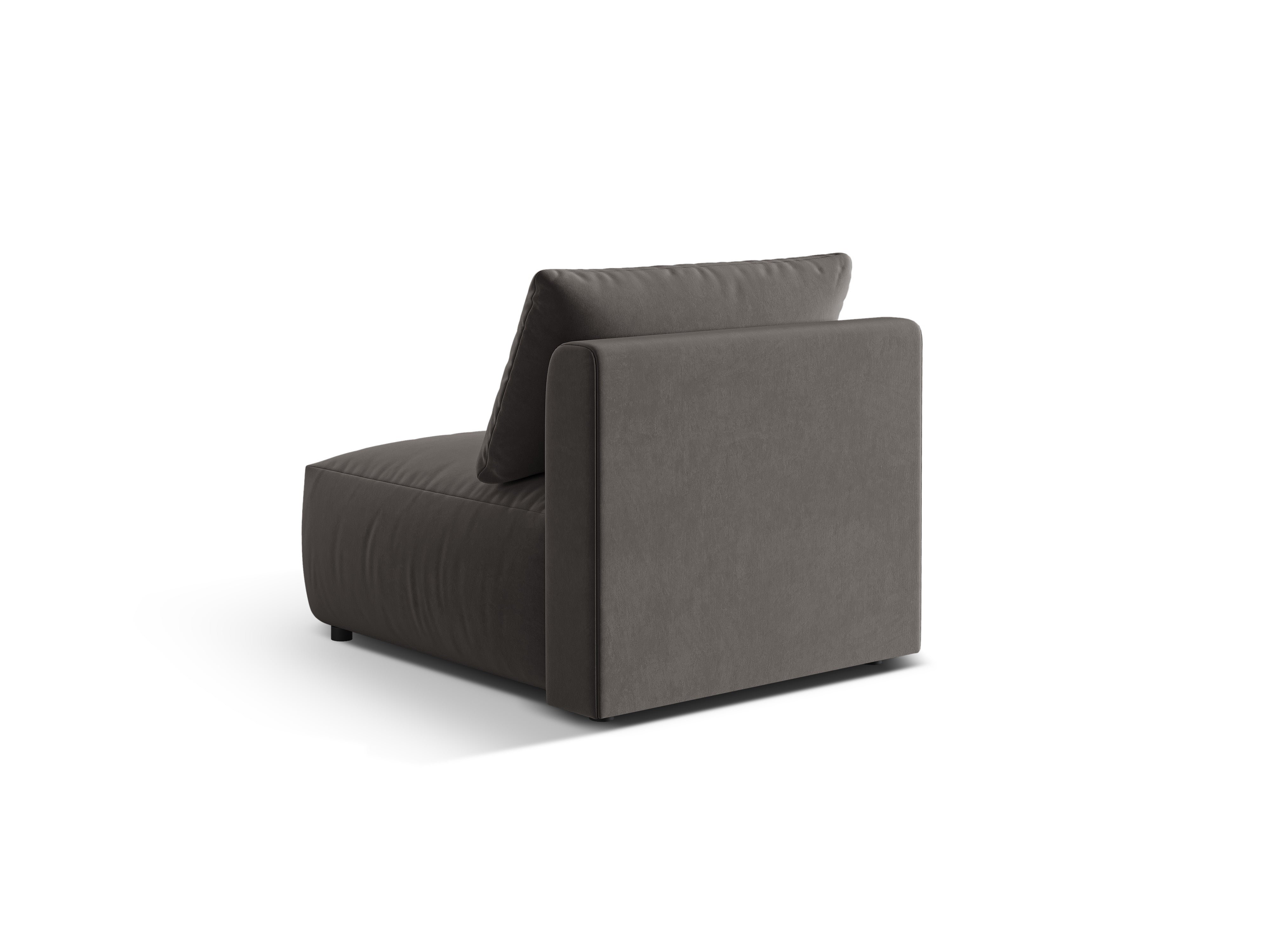 Modulares Samtsofa CHRIS - mittleres Element in Dunkelgrau