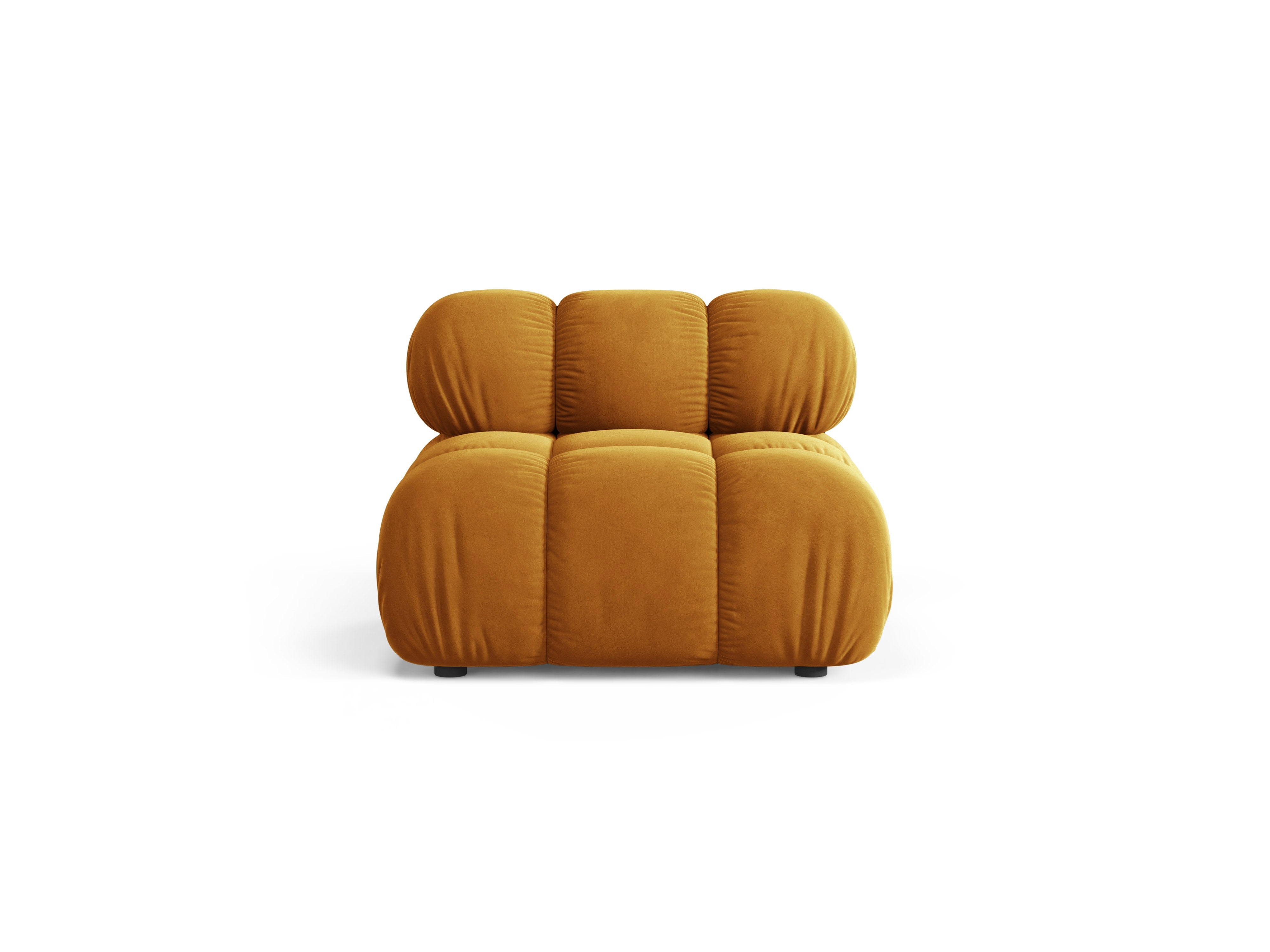 BELLIS fauteuil / module in mosterdkleurig velours