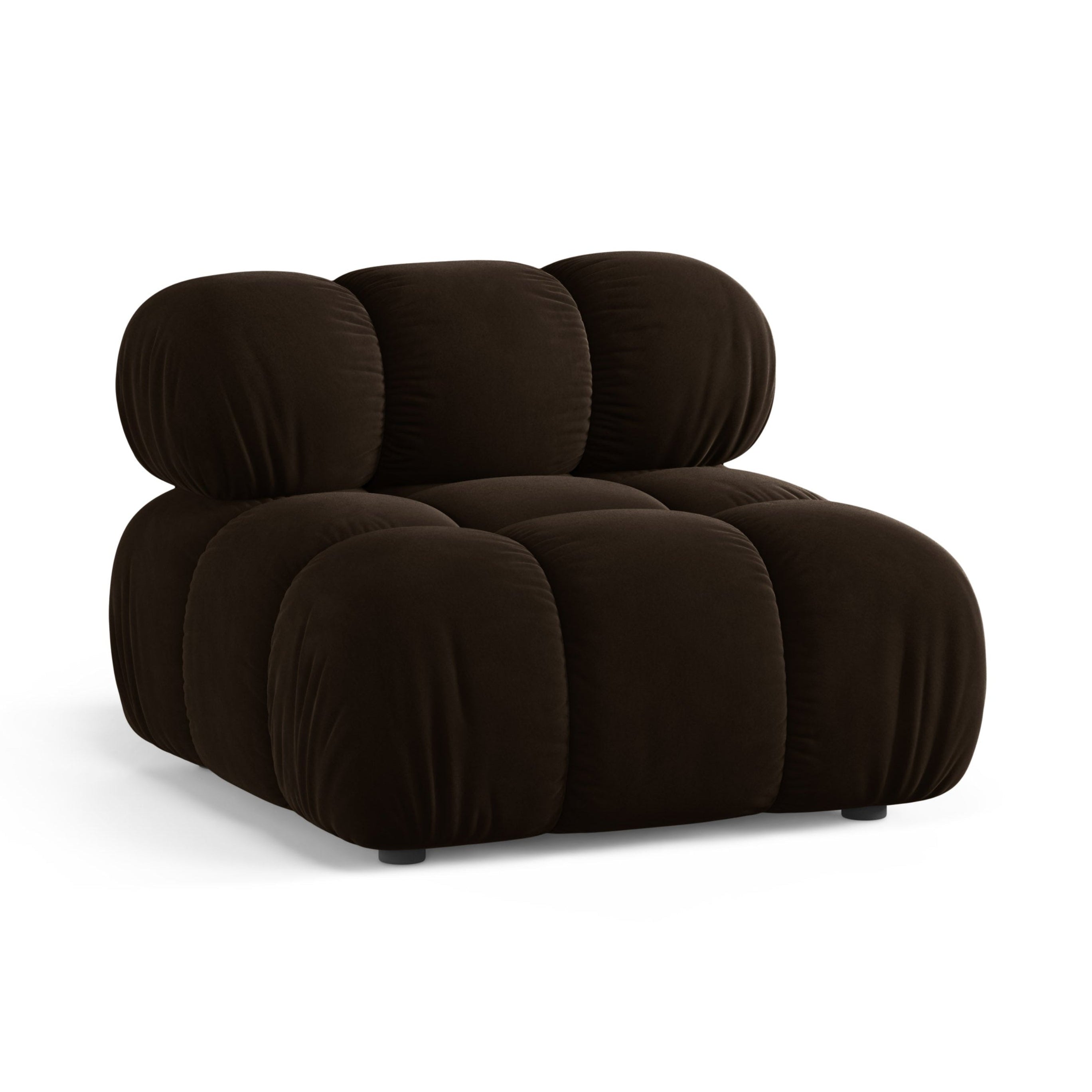 Fauteuil / modulaire fluwelen BELLIS chocoladebruin