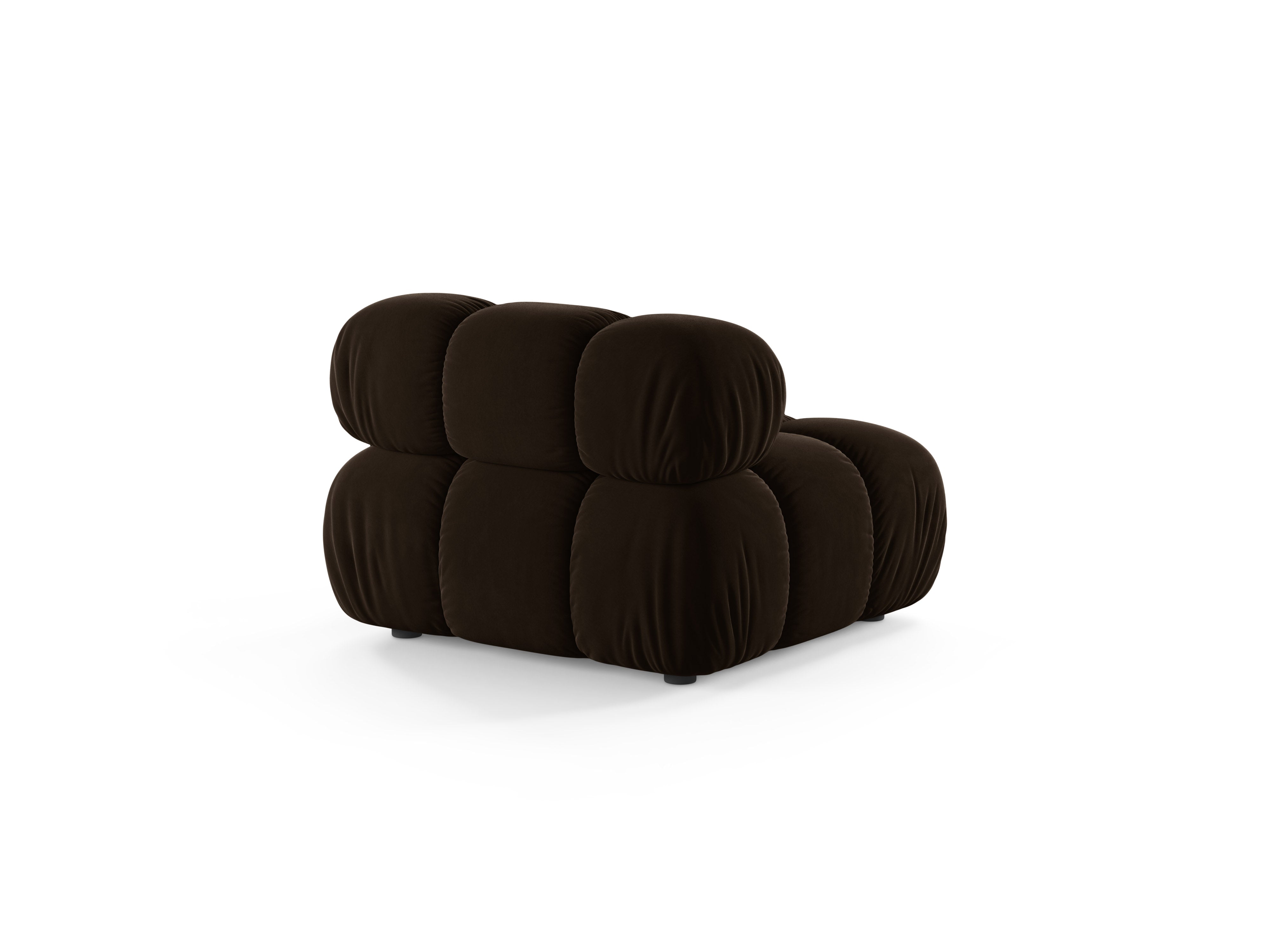 Fauteuil / modulaire fluwelen BELLIS chocoladebruin