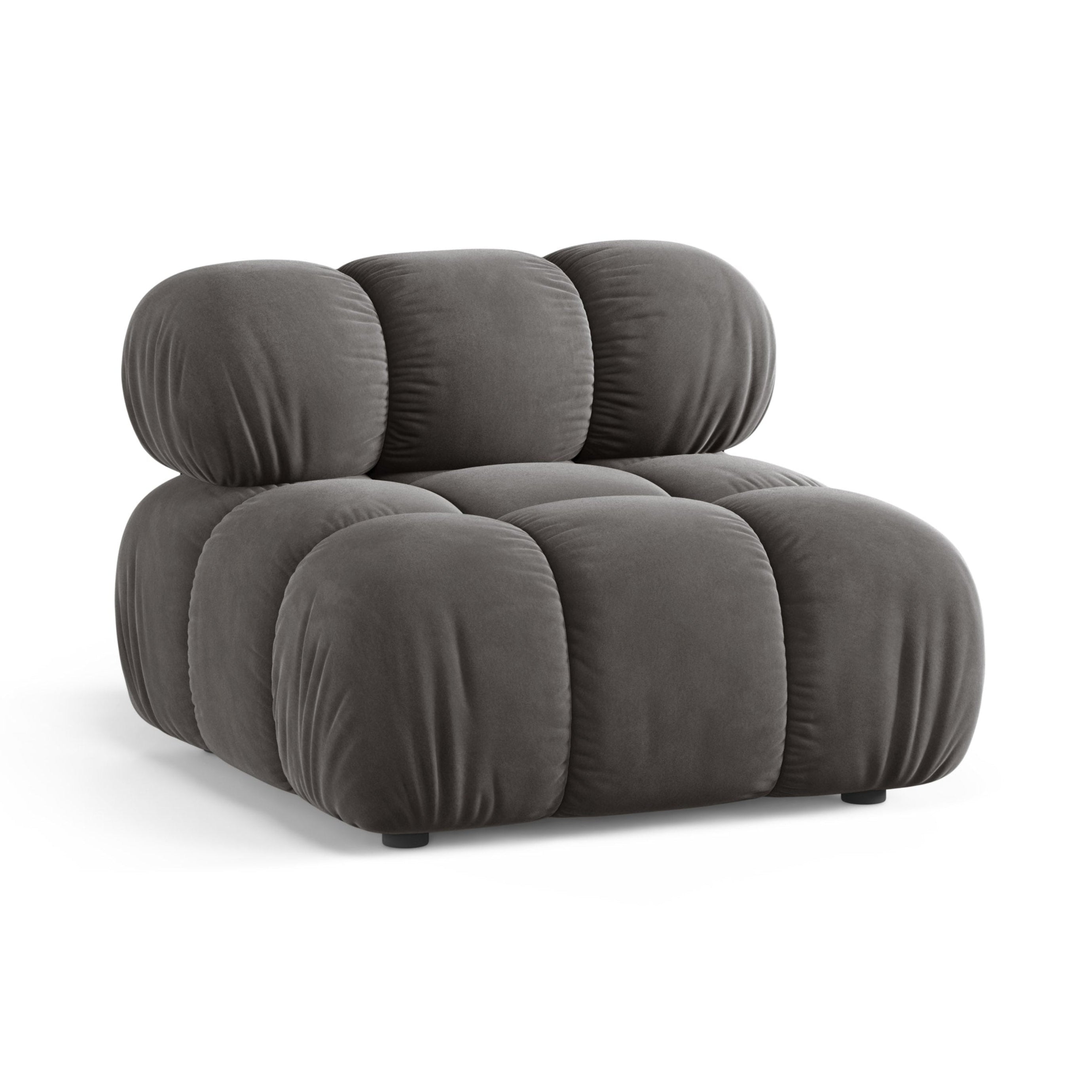 Fauteuil / modulaire fluwelen BELLIS grijs