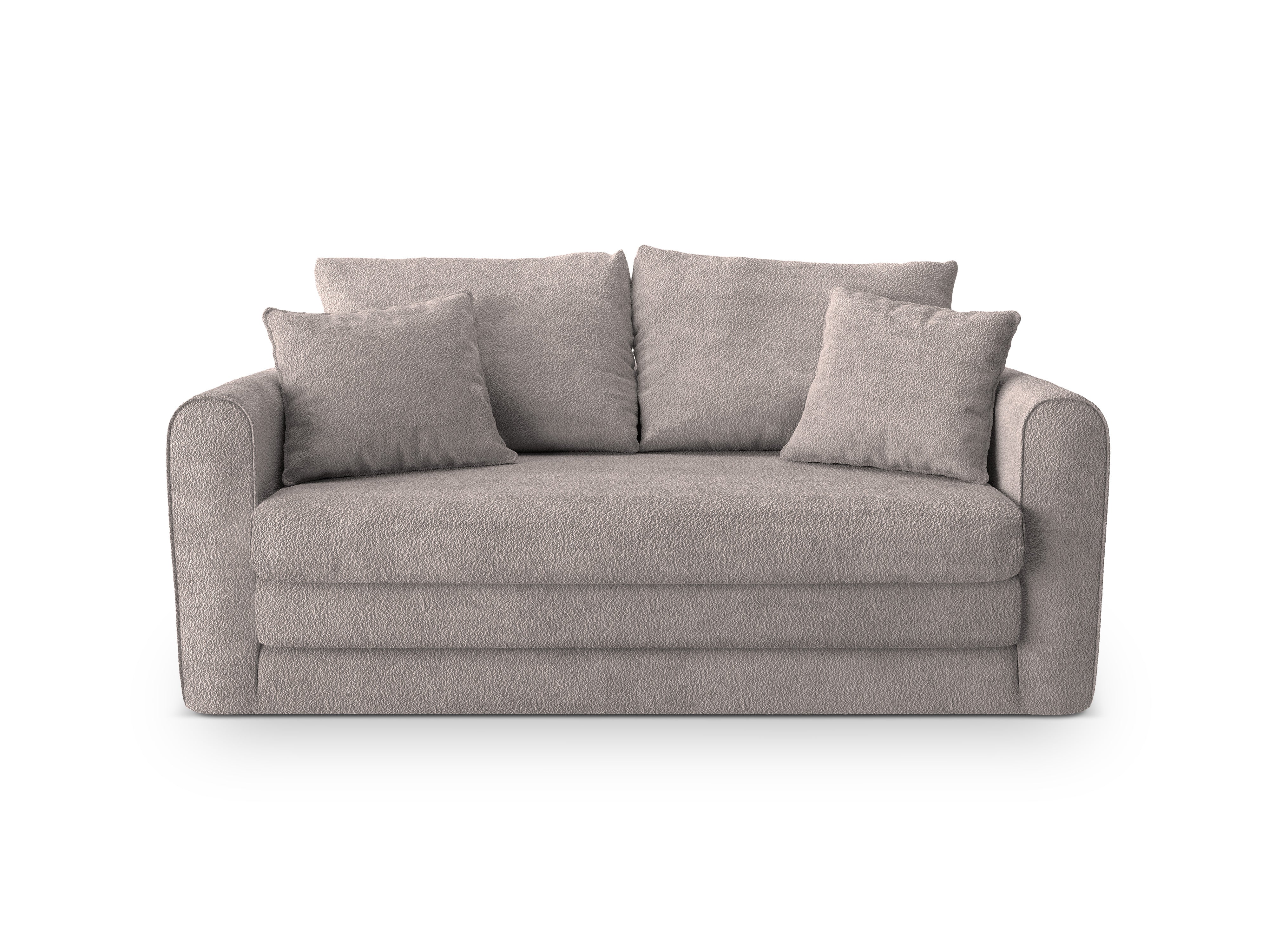 Sofa 2-sitzig mit Schlaffunktion LIDO in warmem grauem Boucle