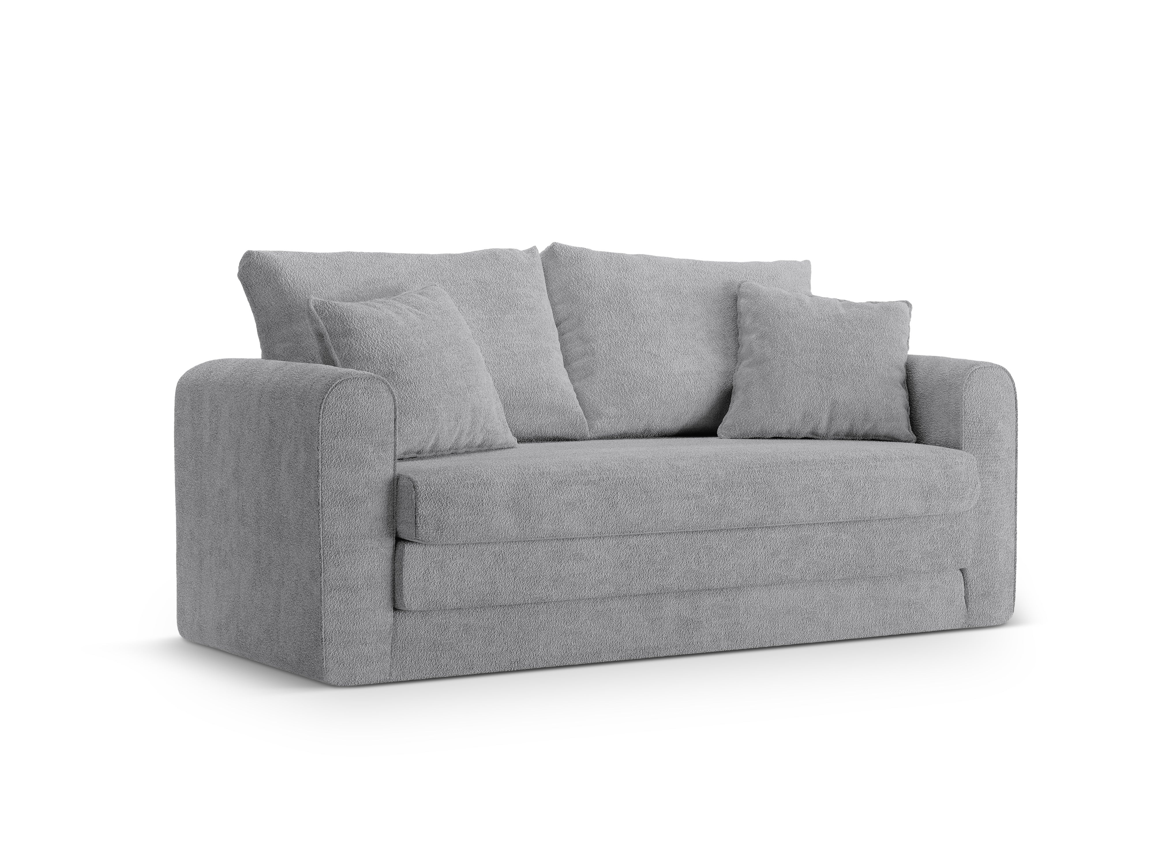 Sofa 2-zits met slaapfunctie LIDO grijs boucle