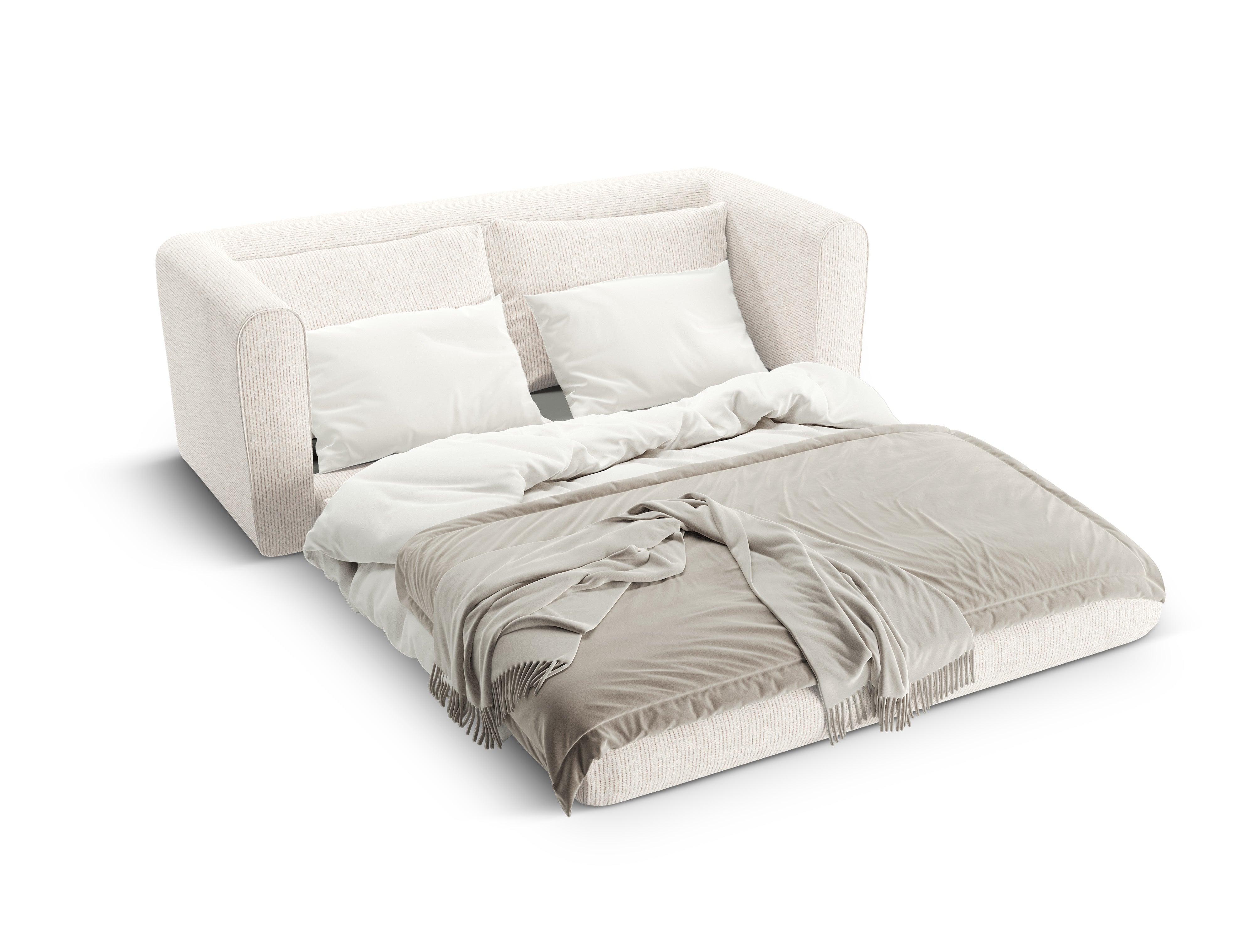 Sofa 2-zits met slaapfunctie LIDO lichtbeige melange