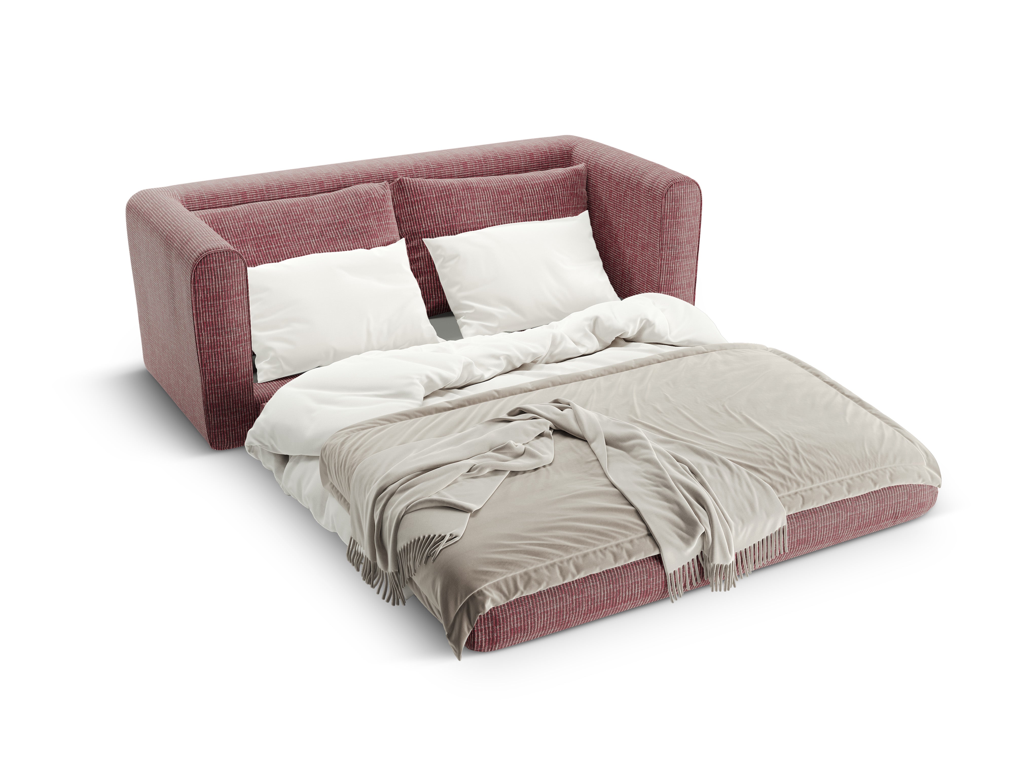 Sofa 2-zits met slaapfunctie LIDO rood melange