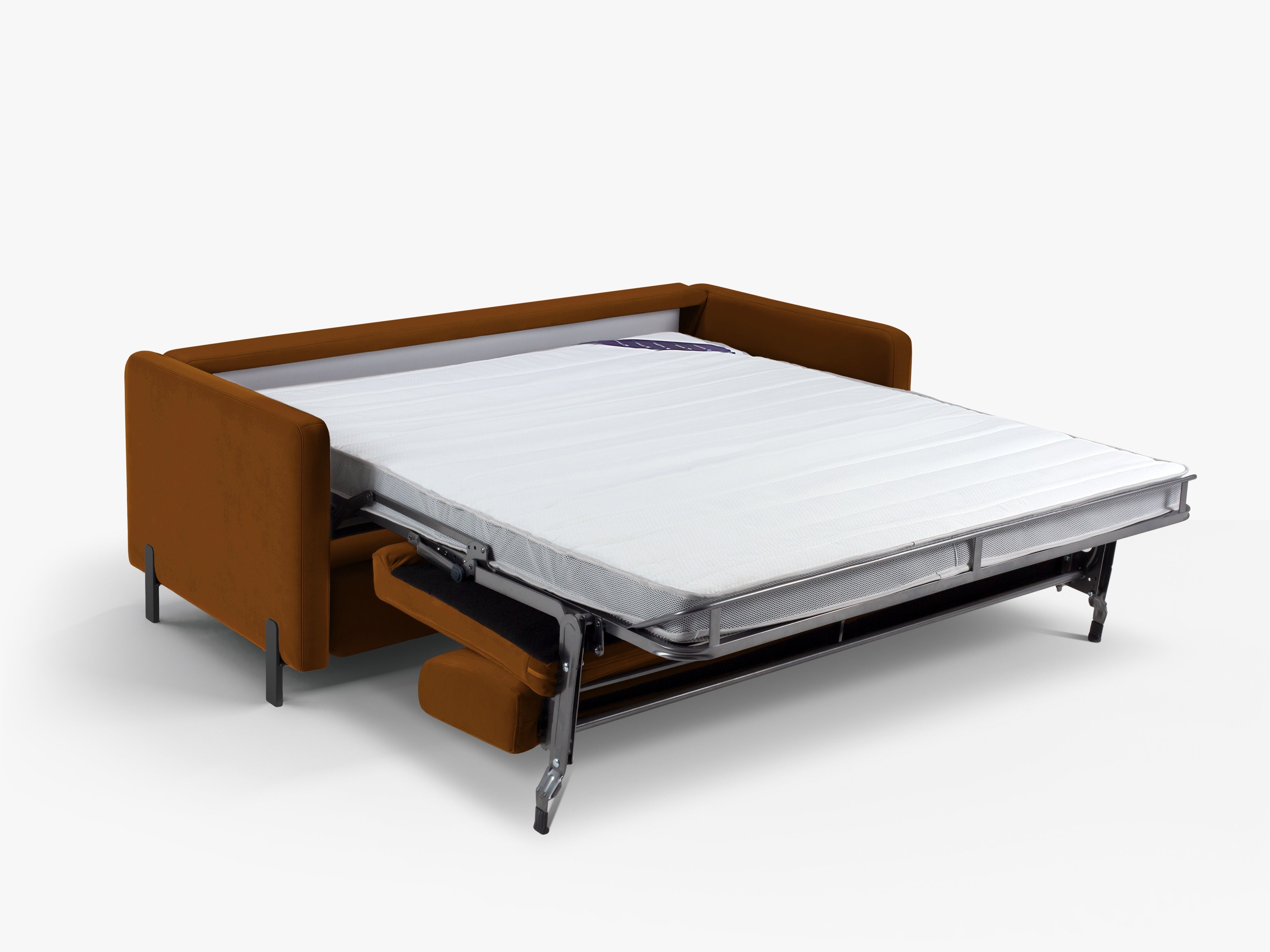 Sofa aus Samt für 2 Personen mit Schlaf-Funktion GLORIA braun