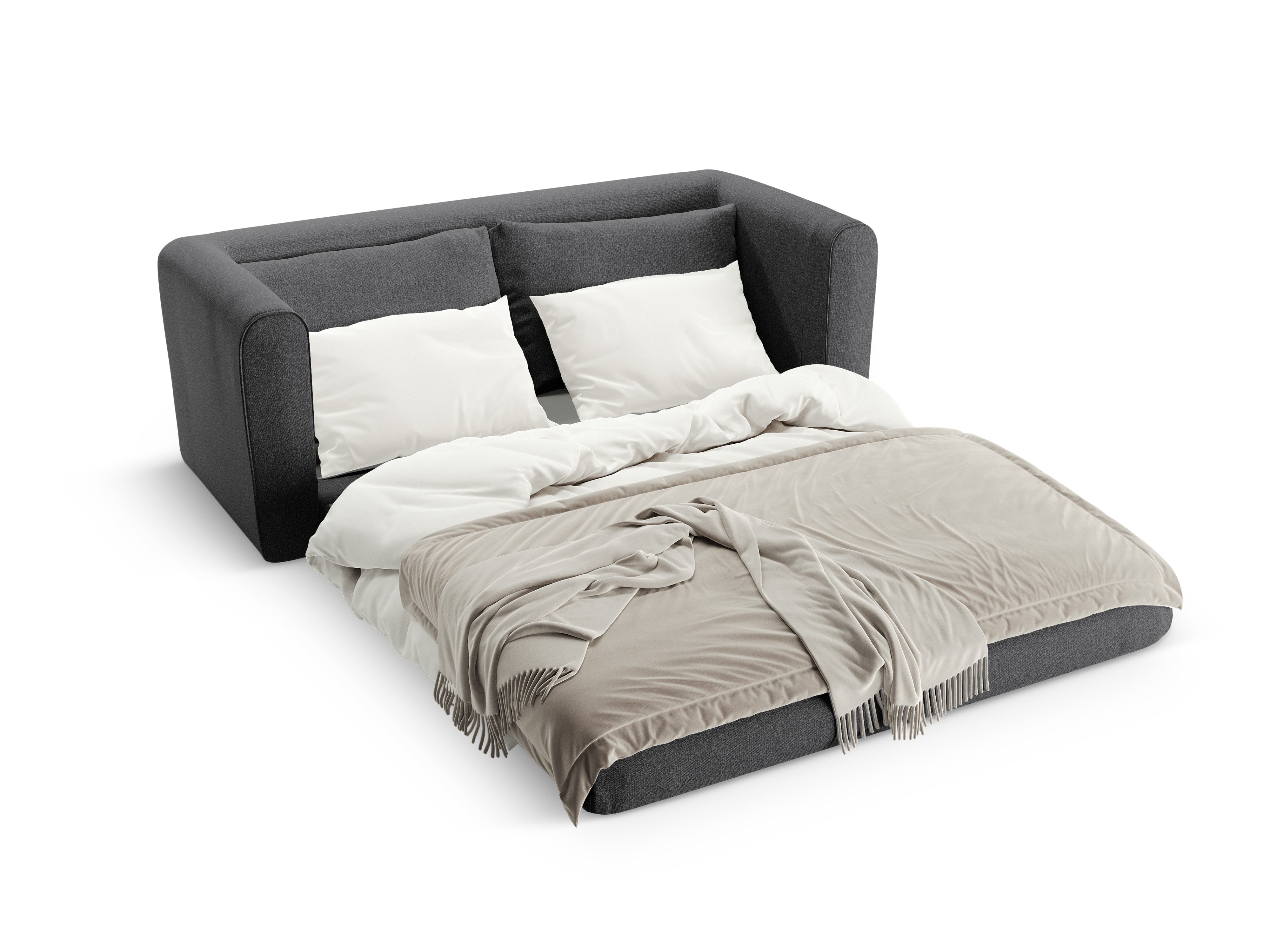 Sofa 2-sitzig mit Schlaffunktion LIDO dunkelgrau