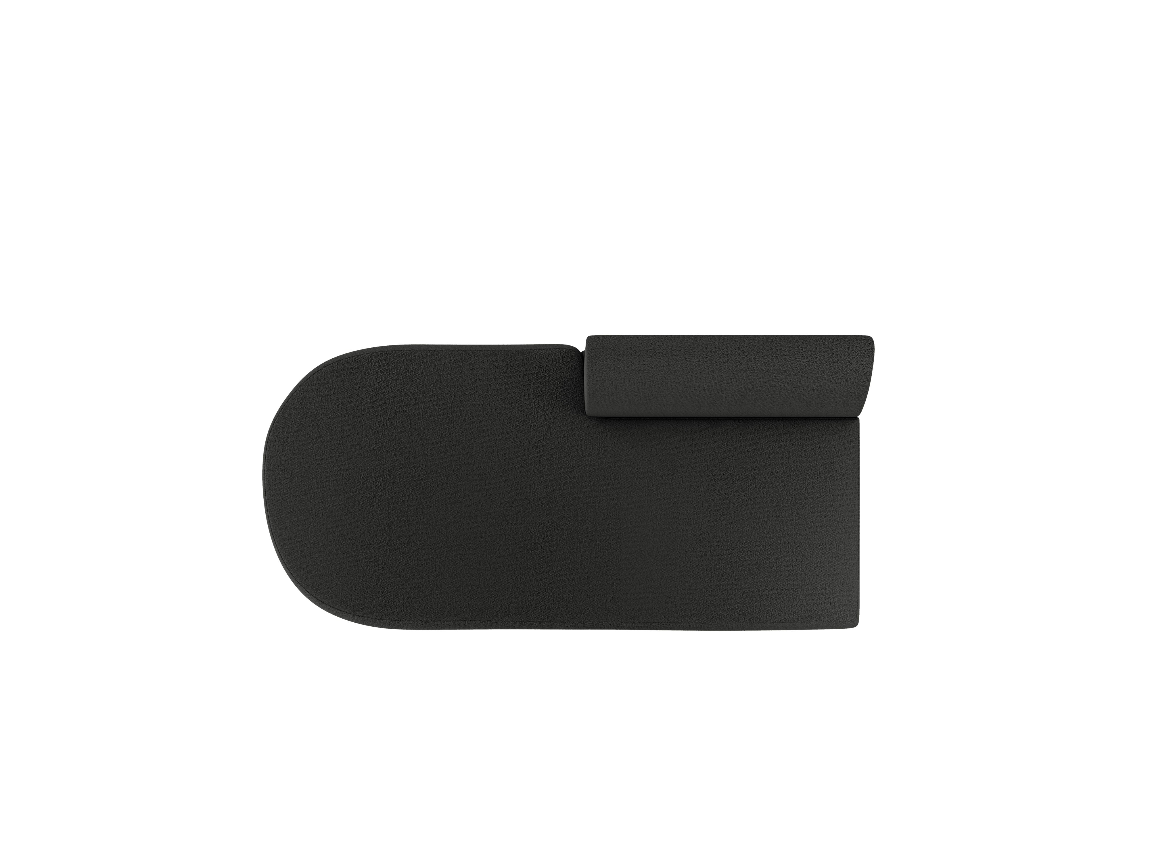 Szezlong 2-sitzig links MILEY schwarz Boucle