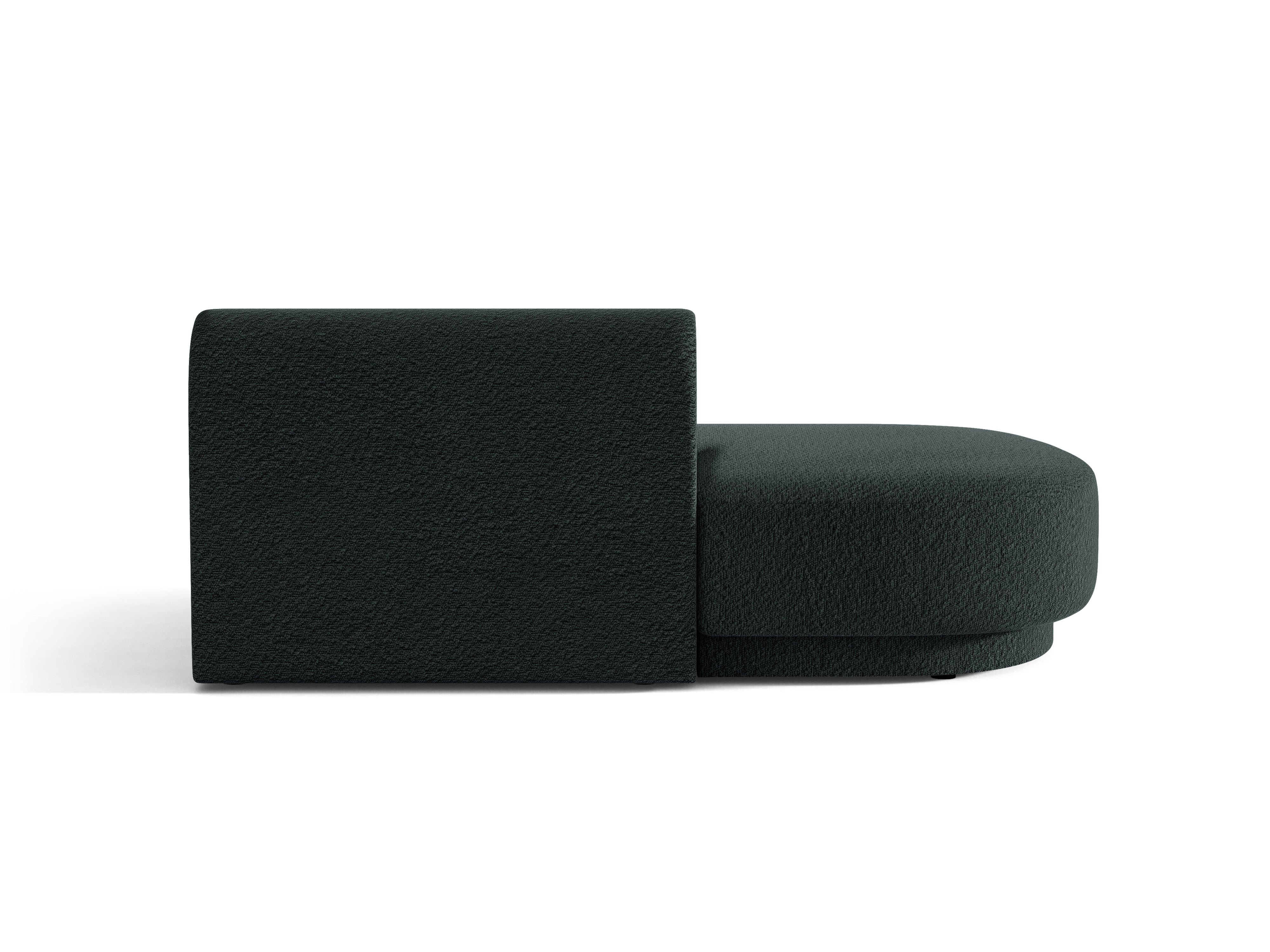 Szezlong 2-osobowy lewostronny MILEY czarny boucle – tkanina bouclé