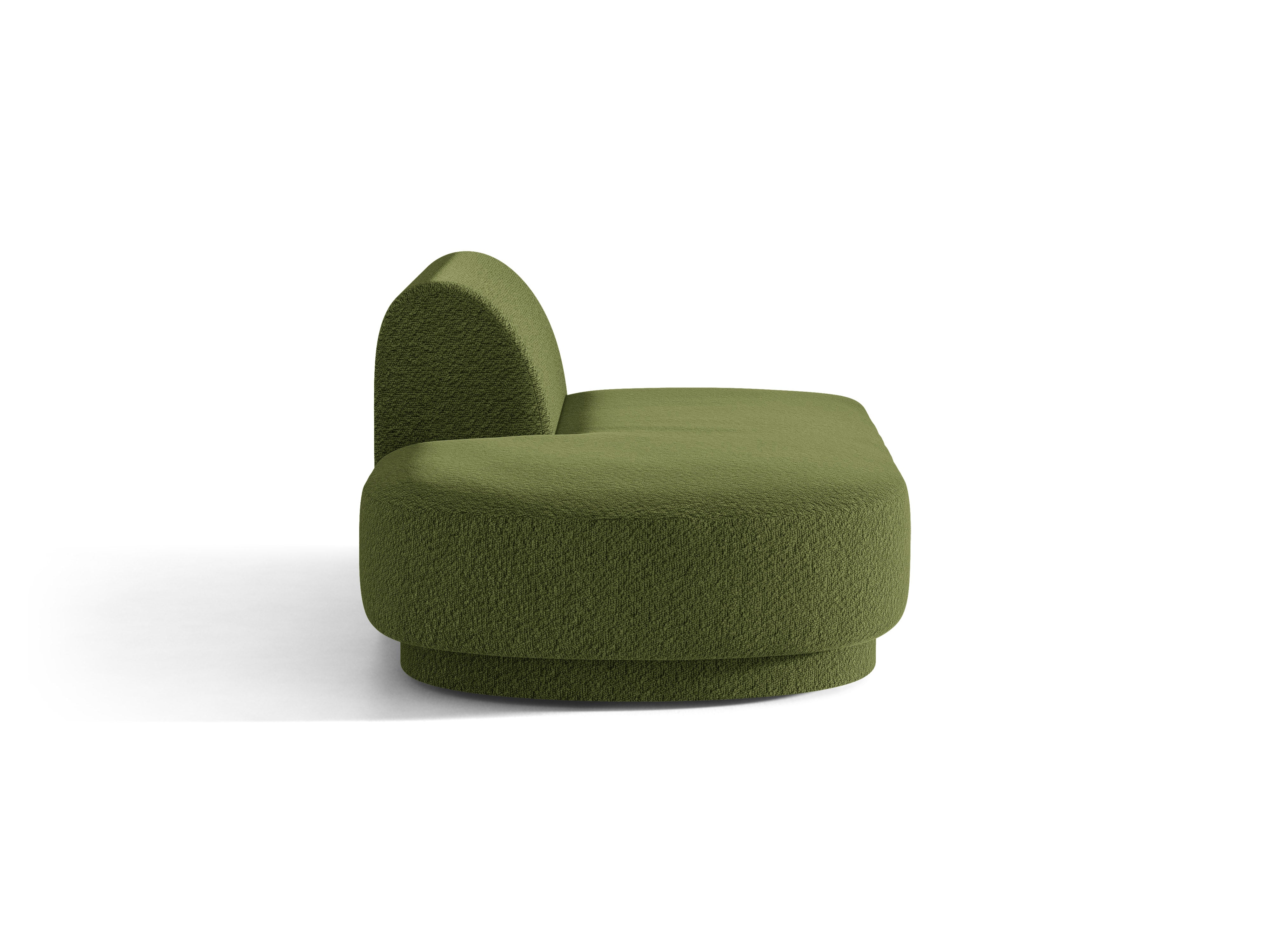 Szezlong 2-osobowy lewostronny MILEY zielony boucle do salonu – Micadoni