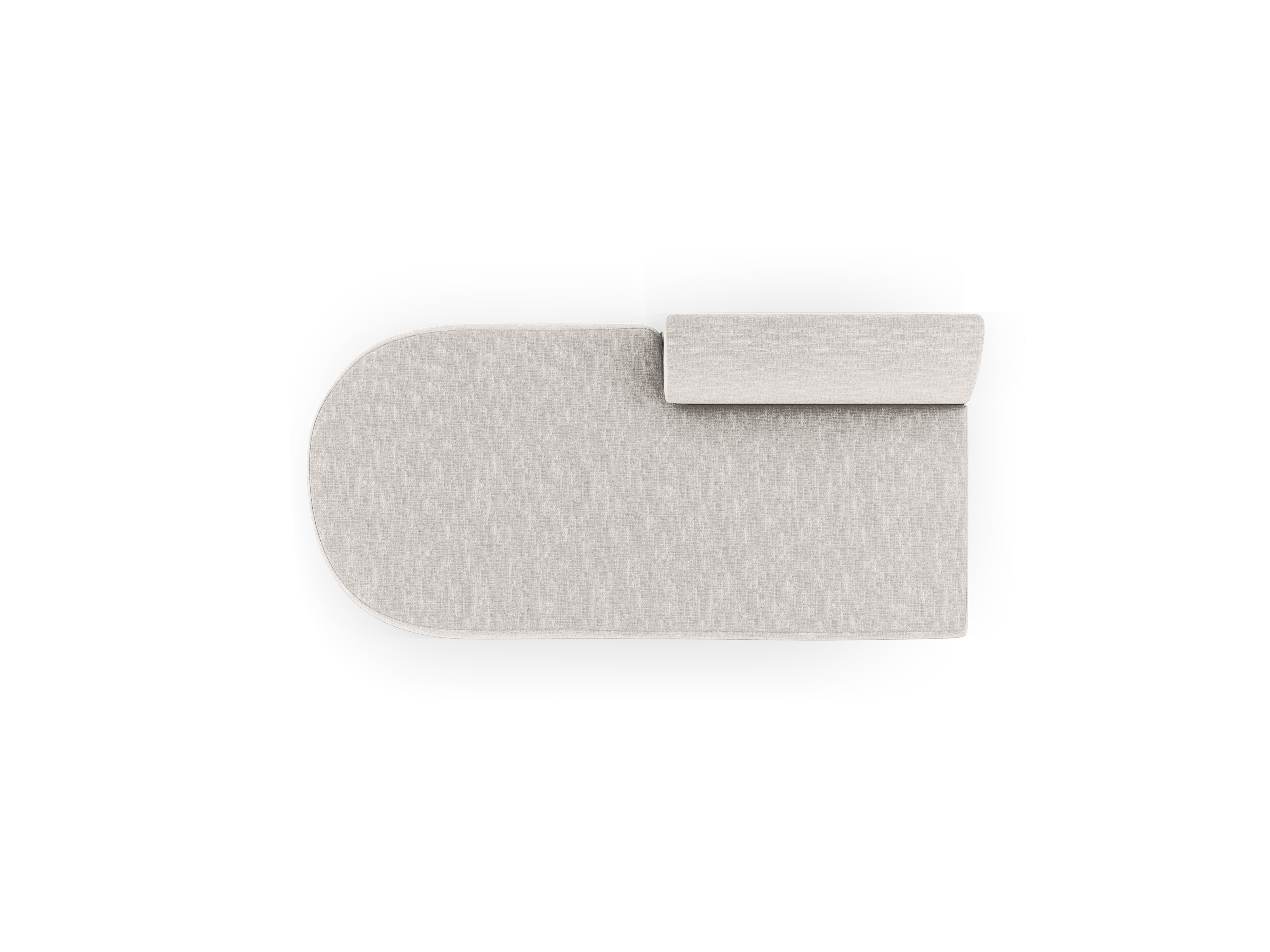 Left-facing 2-seater chaise longue MILEY light gray silky chenille