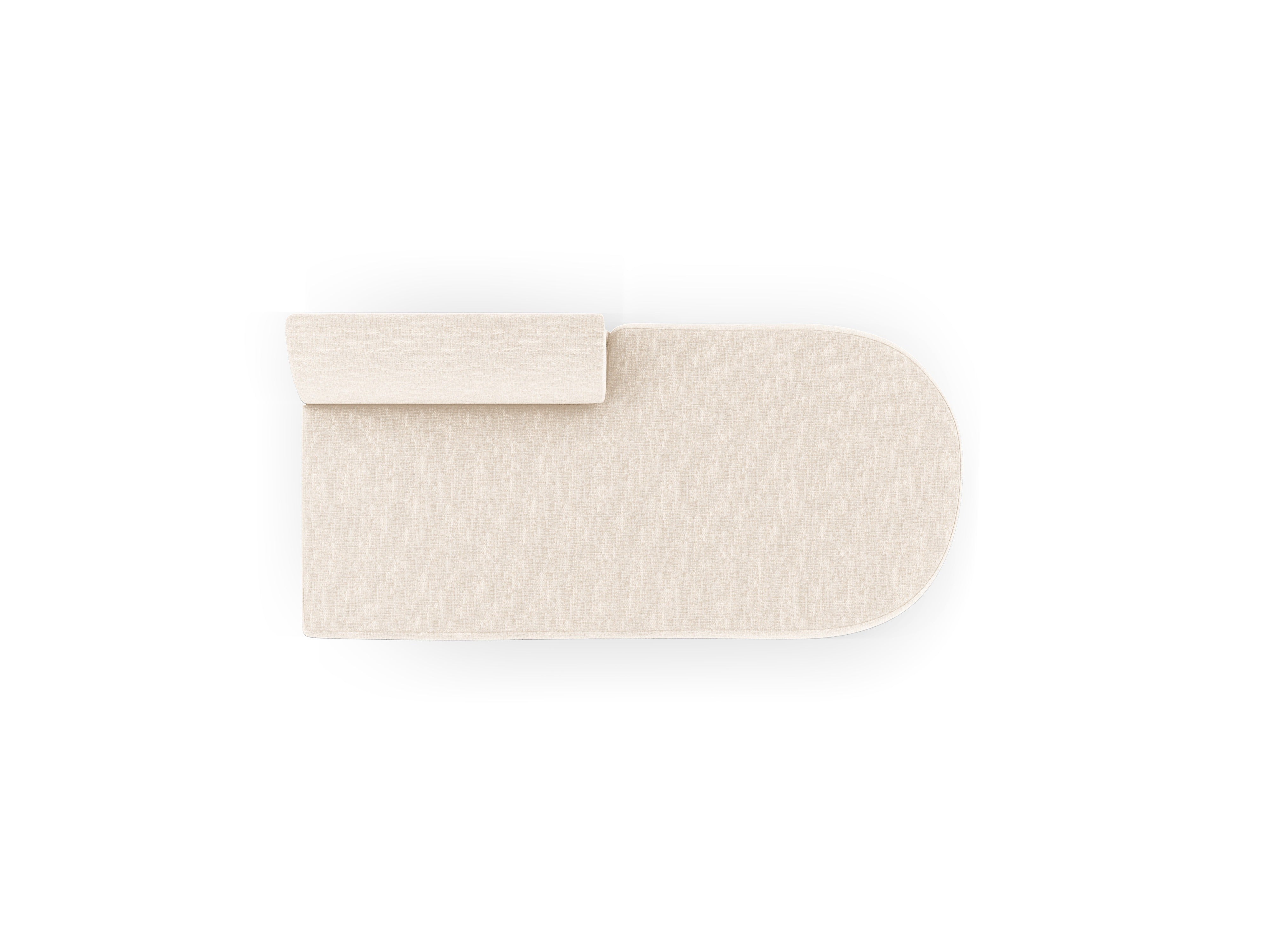 Szezlong 2-persoons rechts MILEY ivoorkleurig chenille