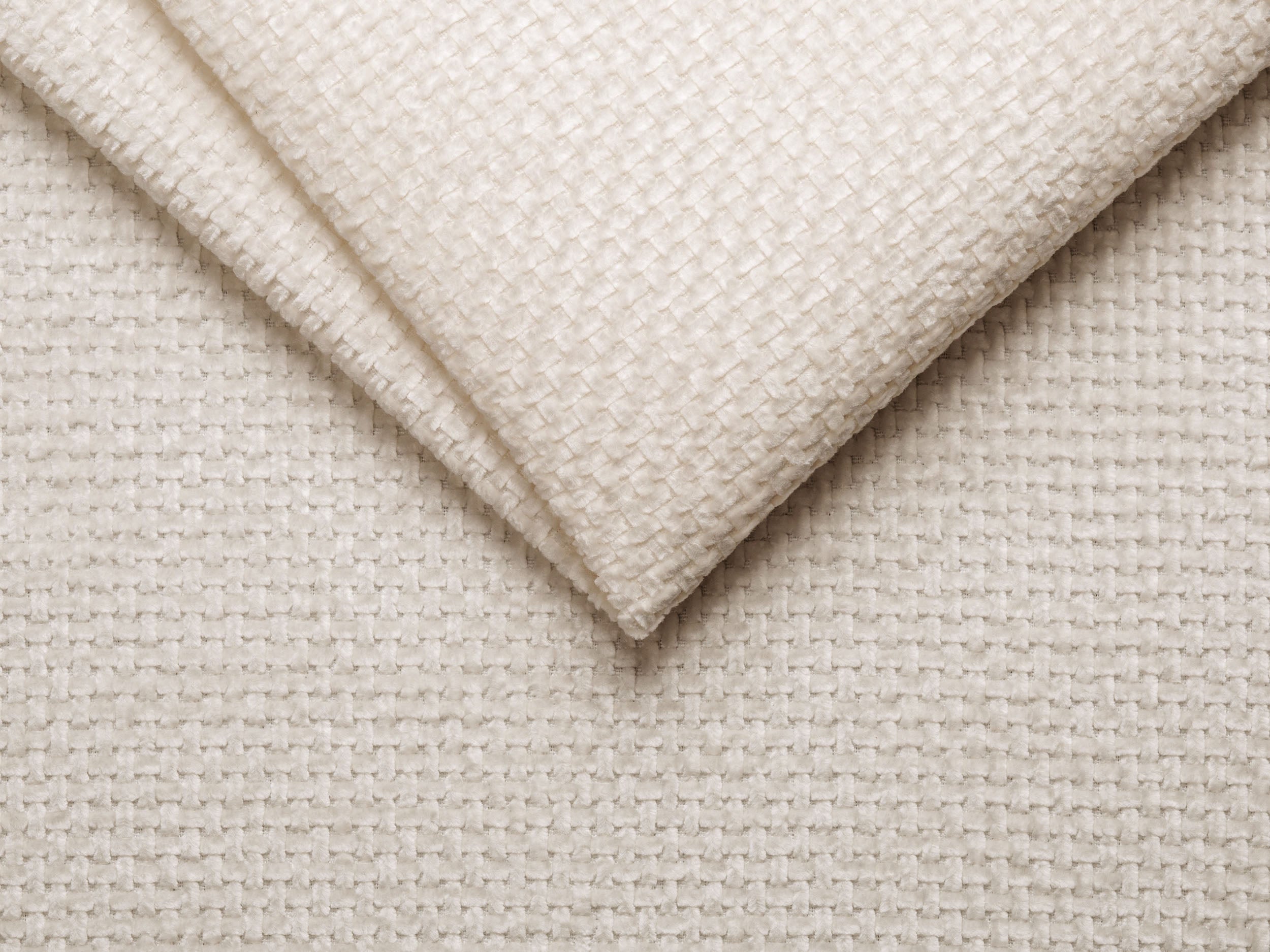 Left-facing 2-seater chaise longue MILEY ivory chenille