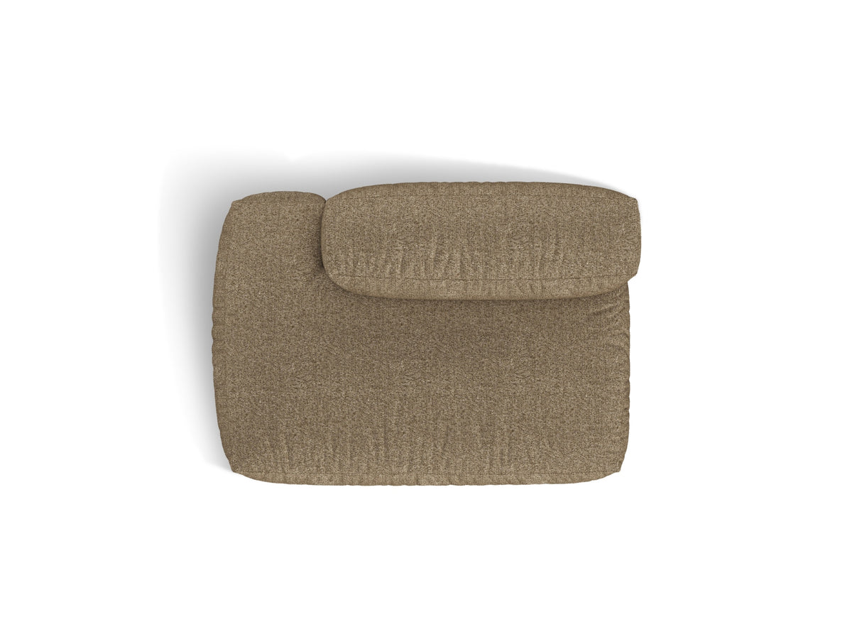 Sofa z otomaną lewostronną MARTINA cappuccino boucle – detal tkaniny