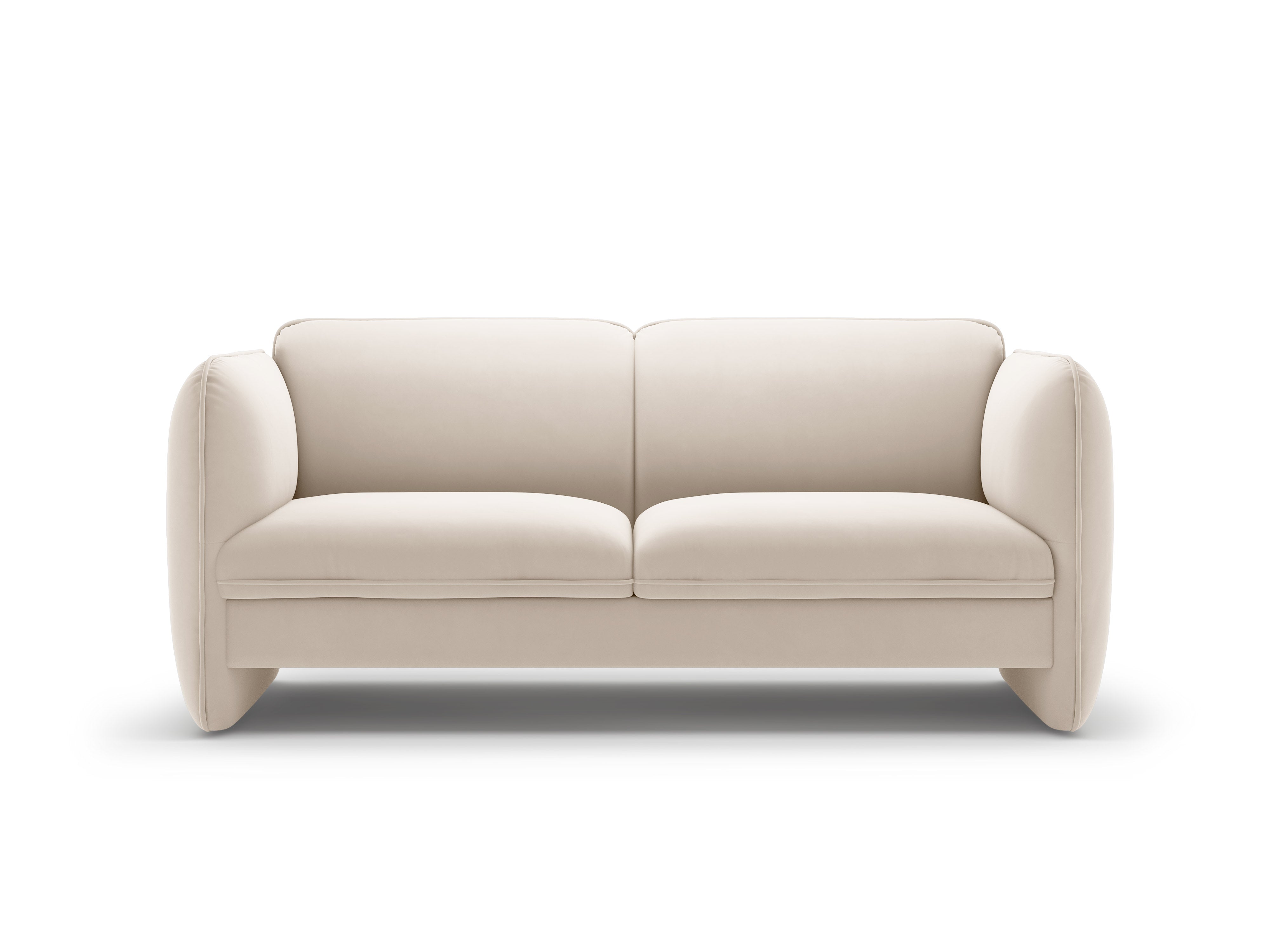 Sofa 2-zits fluweel GEORGIA lichtbeige