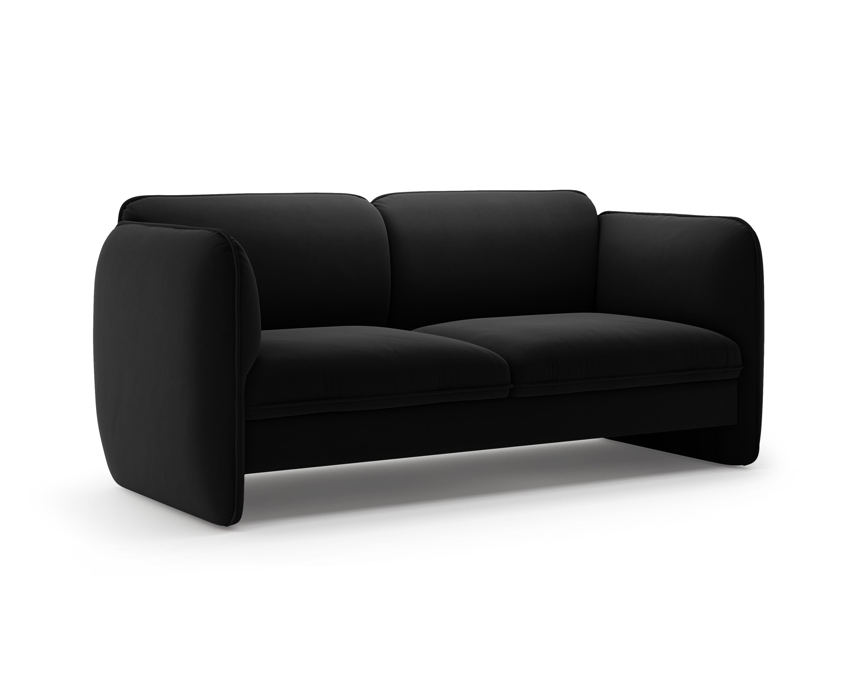 Sofa 2-zits fluweel GEORGIA zwart