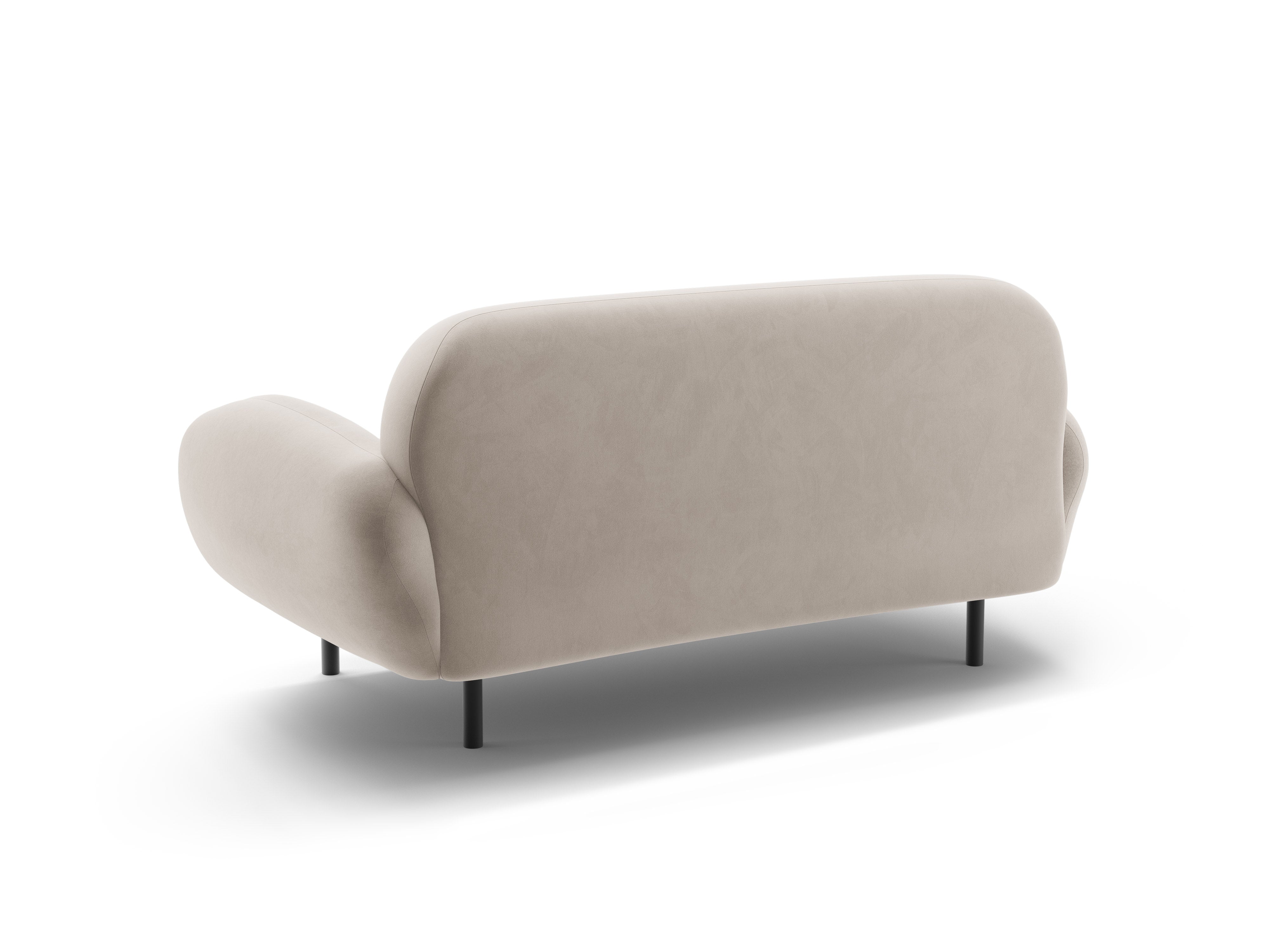 Sofa van fluweel voor 2 personen POPPY lichtbeige