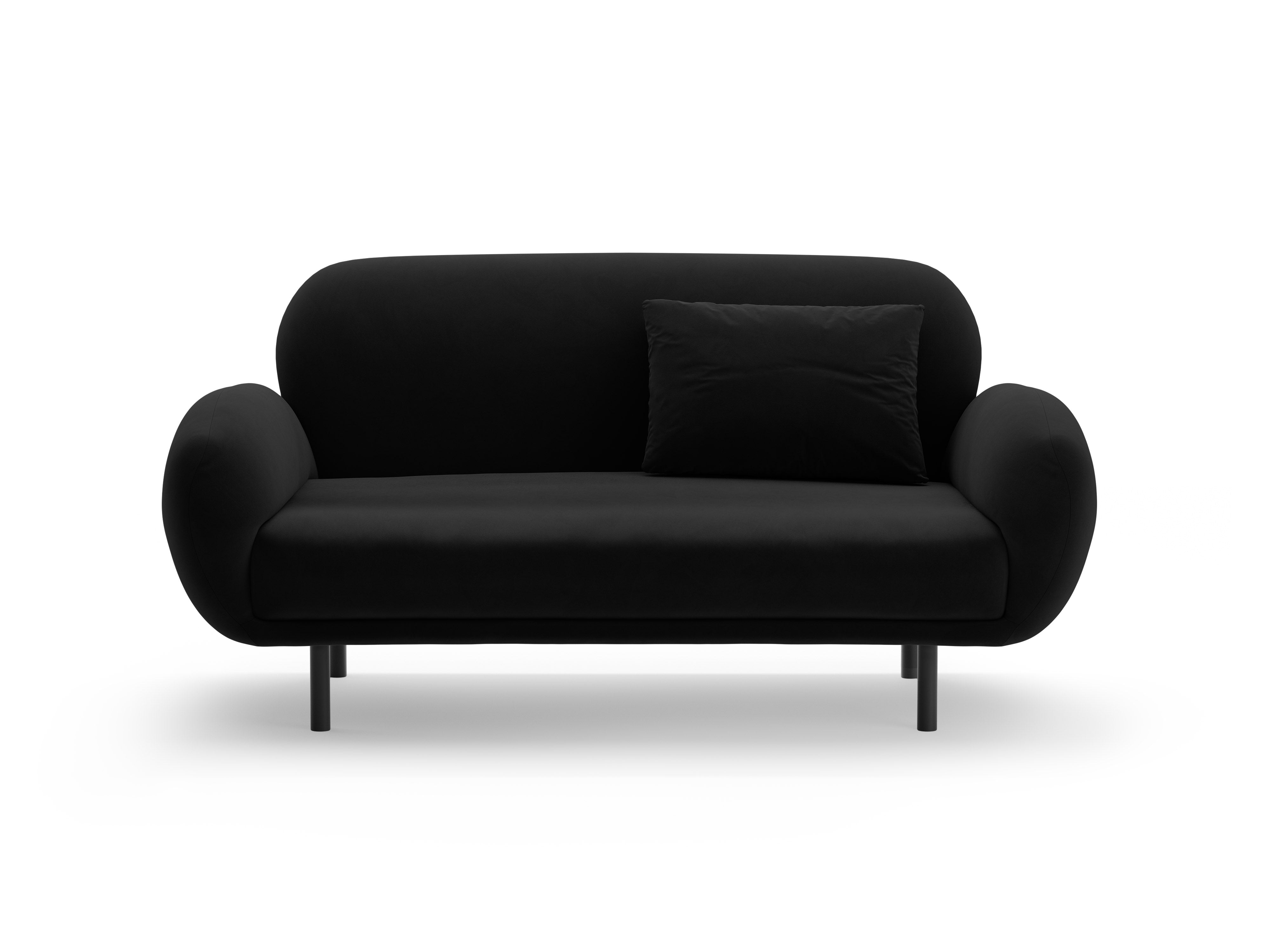 Velvet 2-Seater Sofa POPPY Black