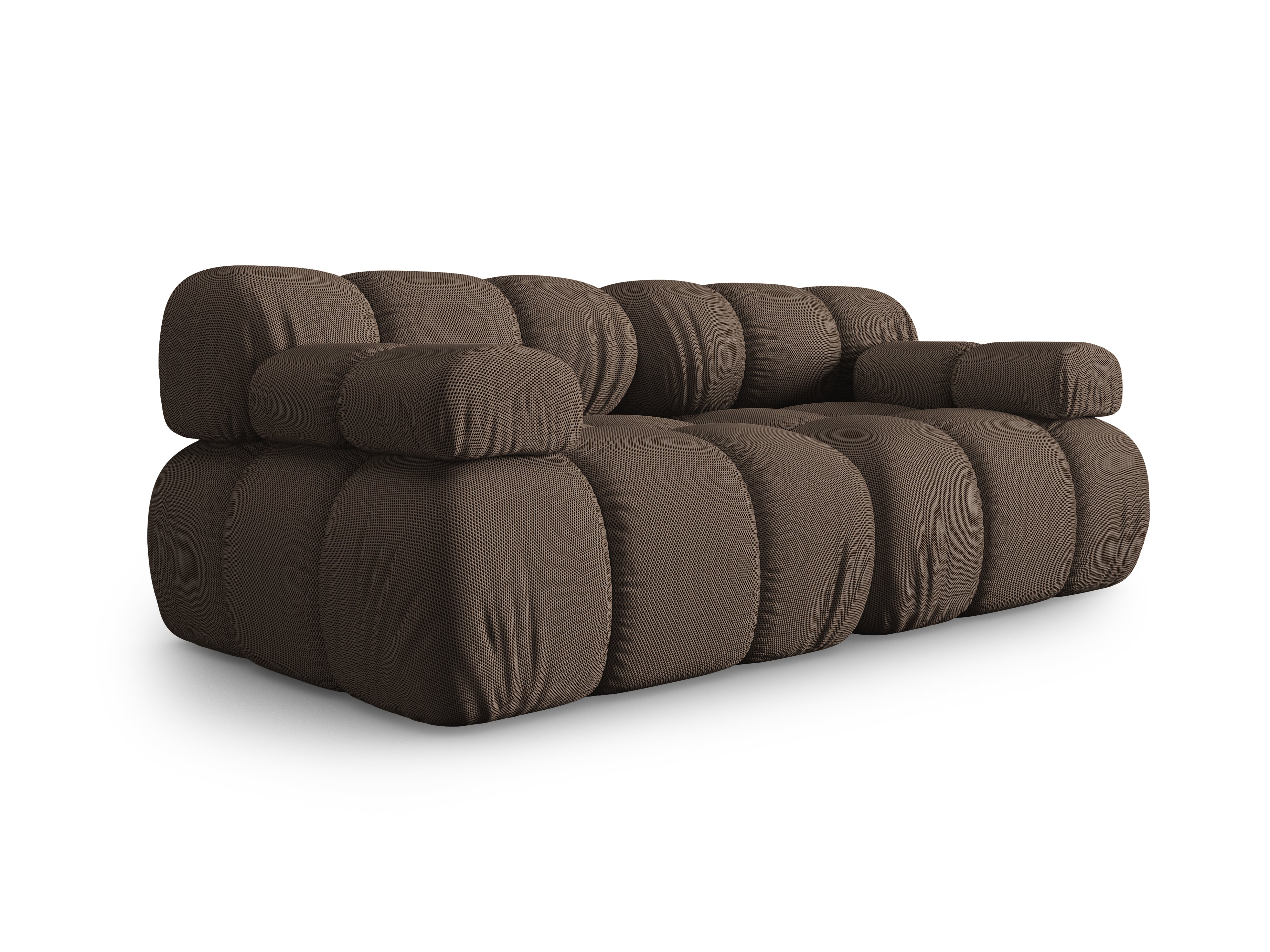Modulaire 2-zitsbank BELLIS in bruin 3D-stof