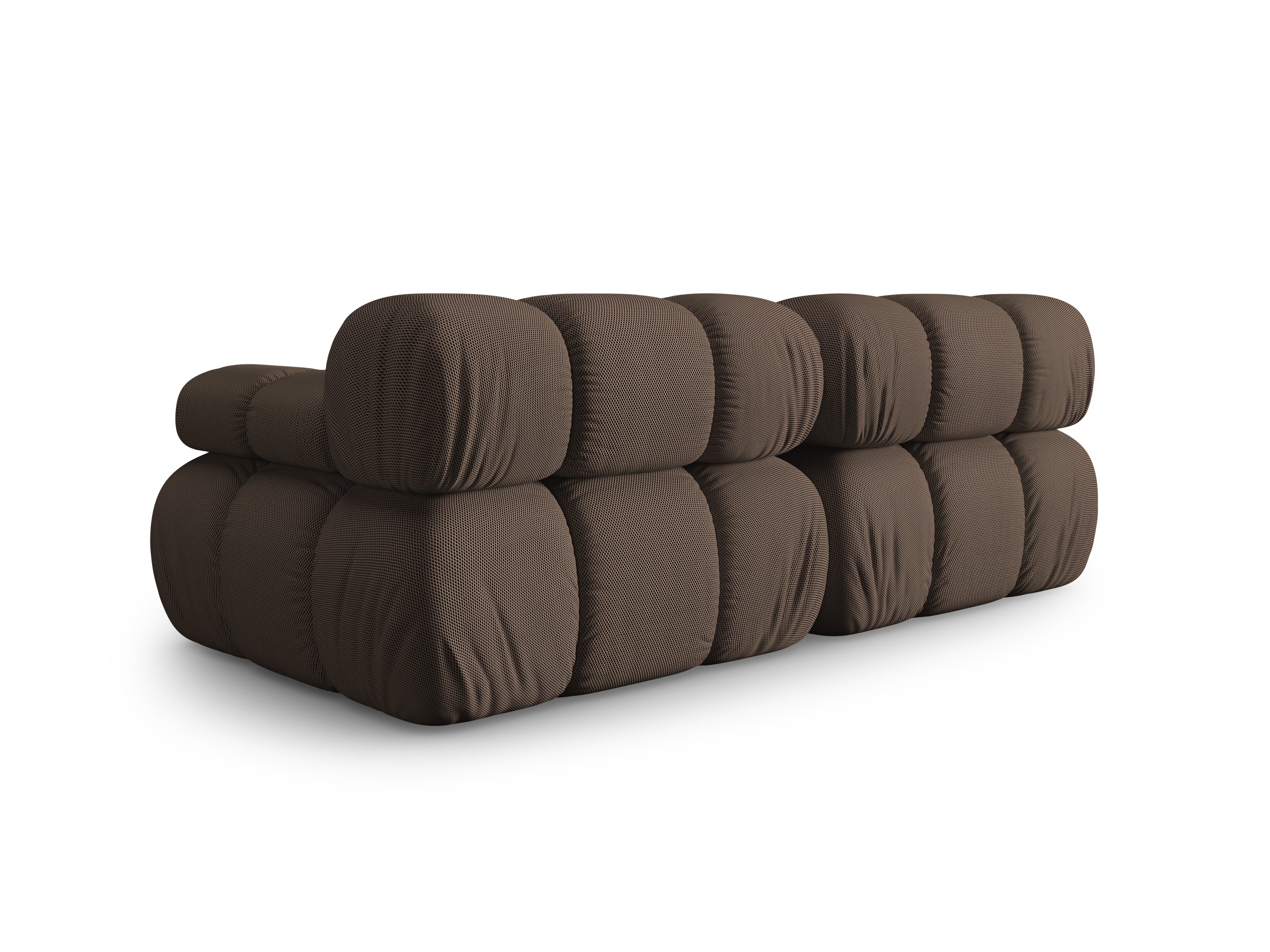 Modulaire 2-zitsbank BELLIS in bruin 3D-stof