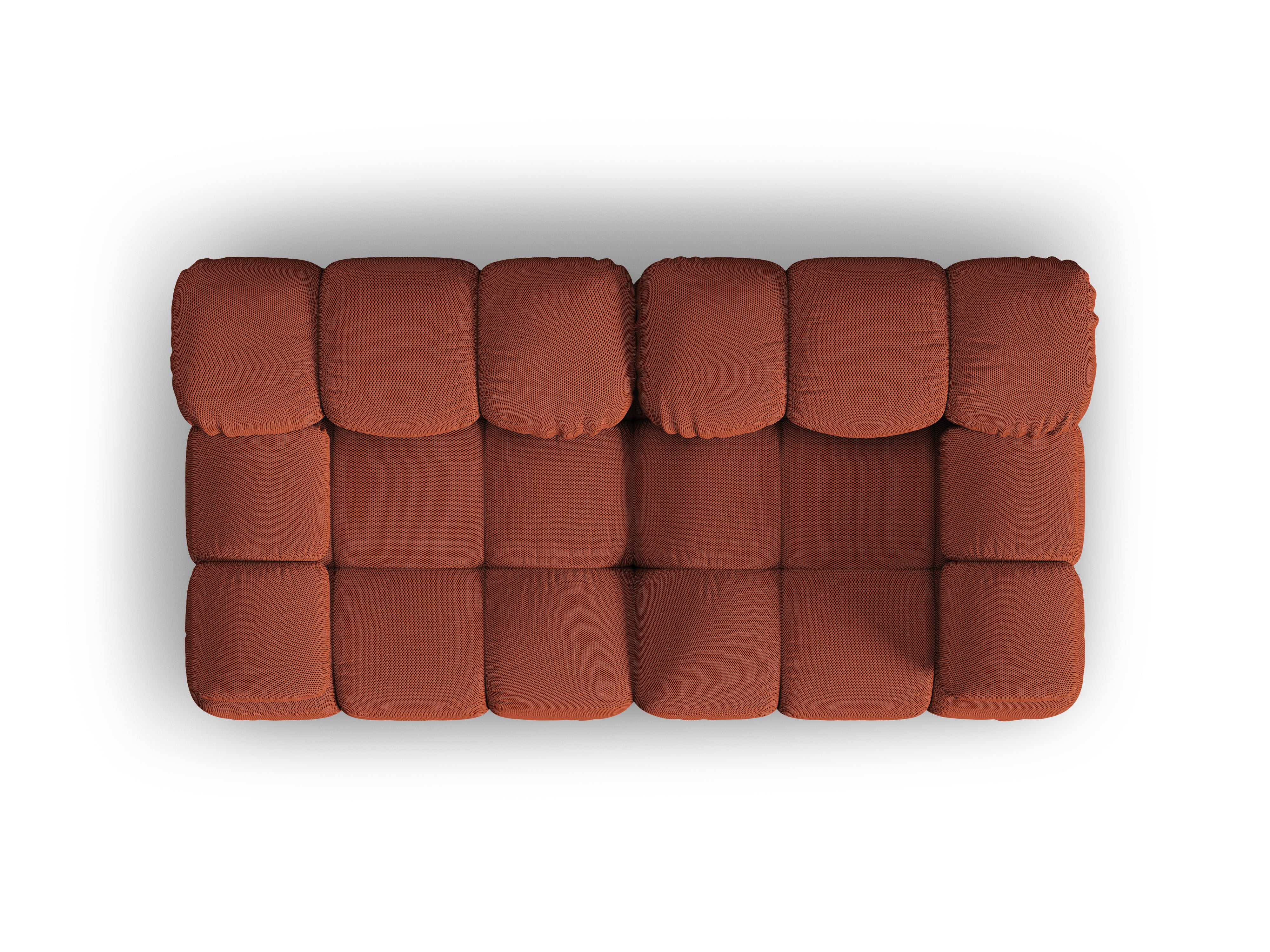 Modulaire 2-zitsbank BELLIS in baksteenkleur 3D-stof