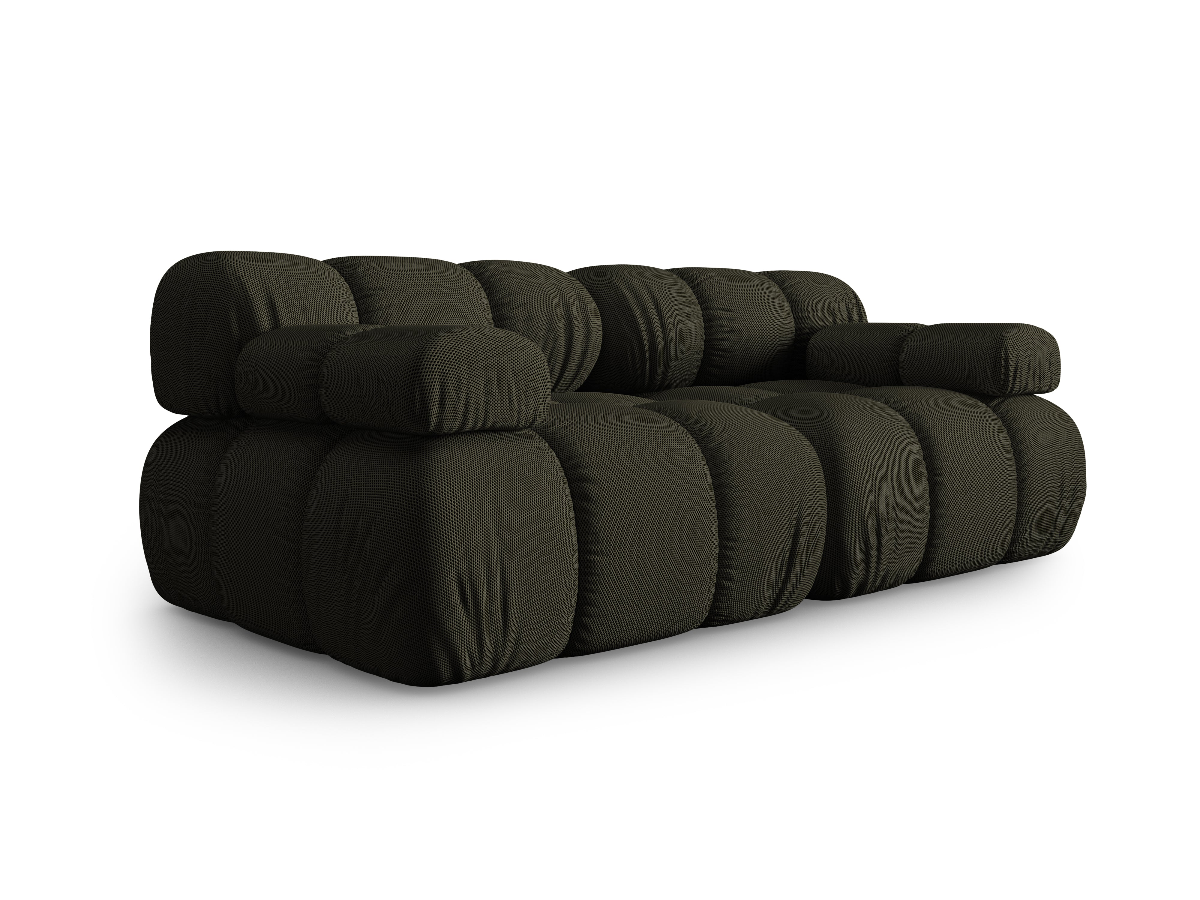 Modulaire 2-zitsbank BELLIS in donkergroene 3D-stof