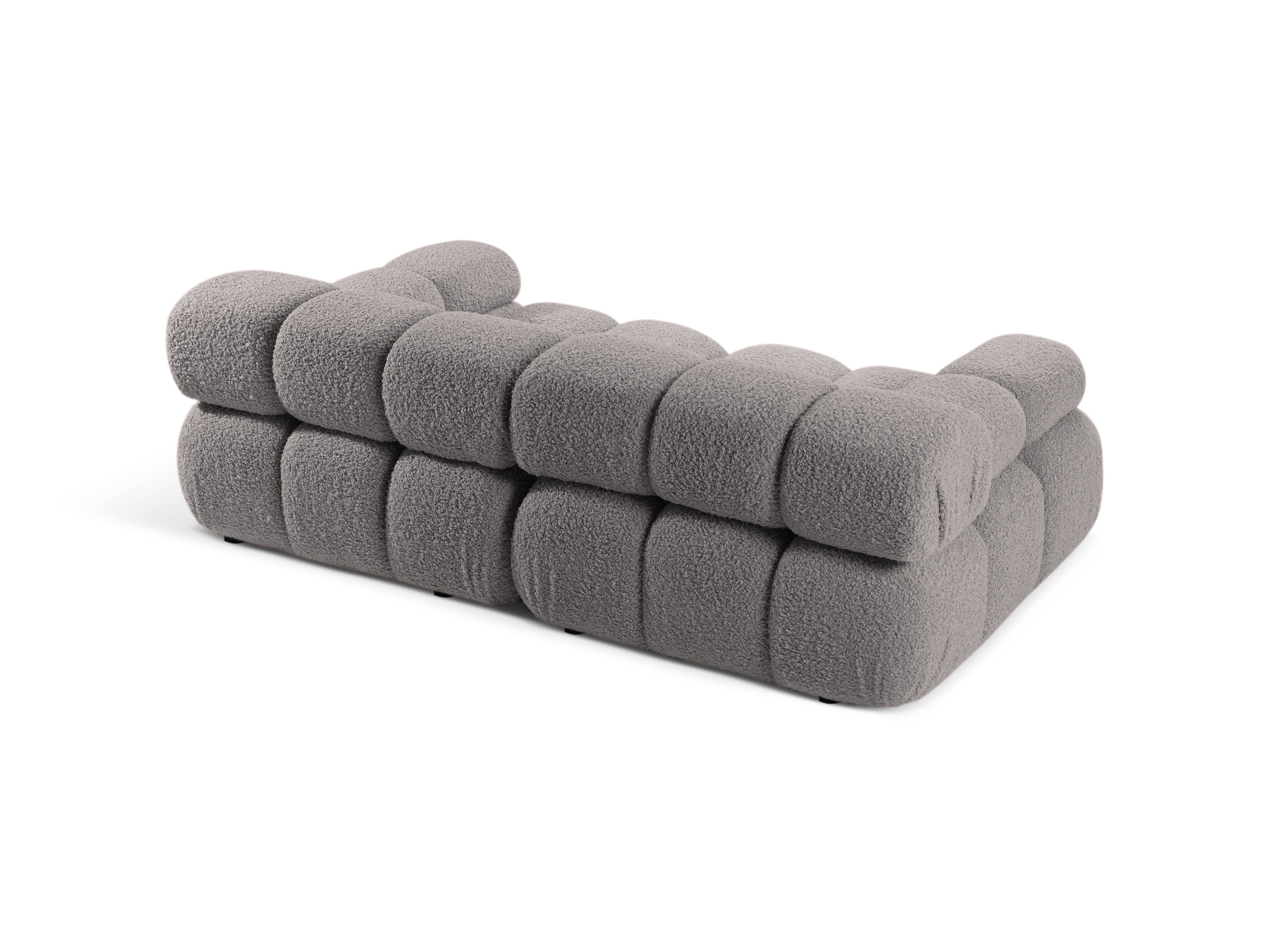 Modulaire 2-zitsbank BELLIS grijze boucle