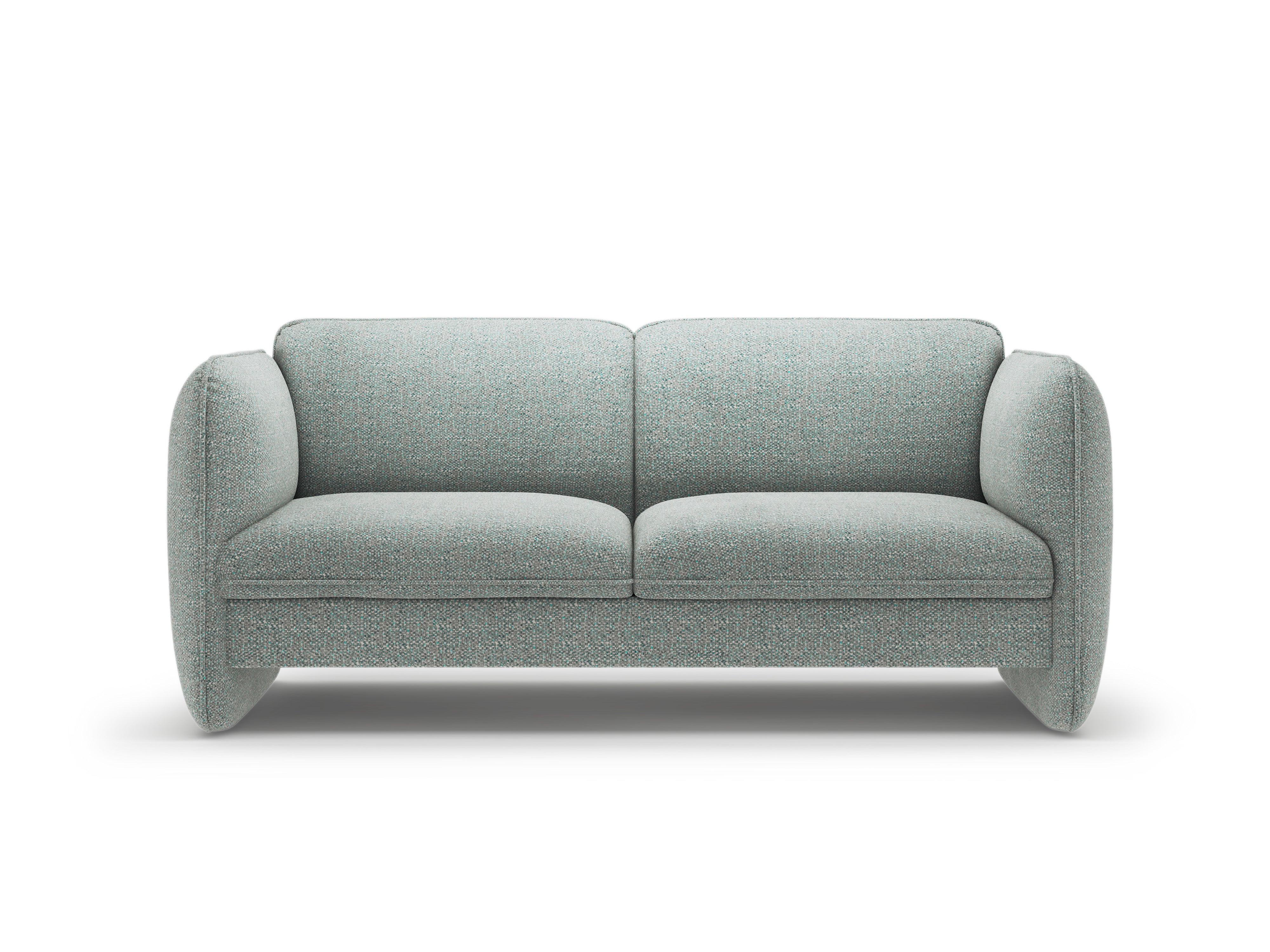 Sofa 2-zits GEORGIA in gedempt blauw chenille
