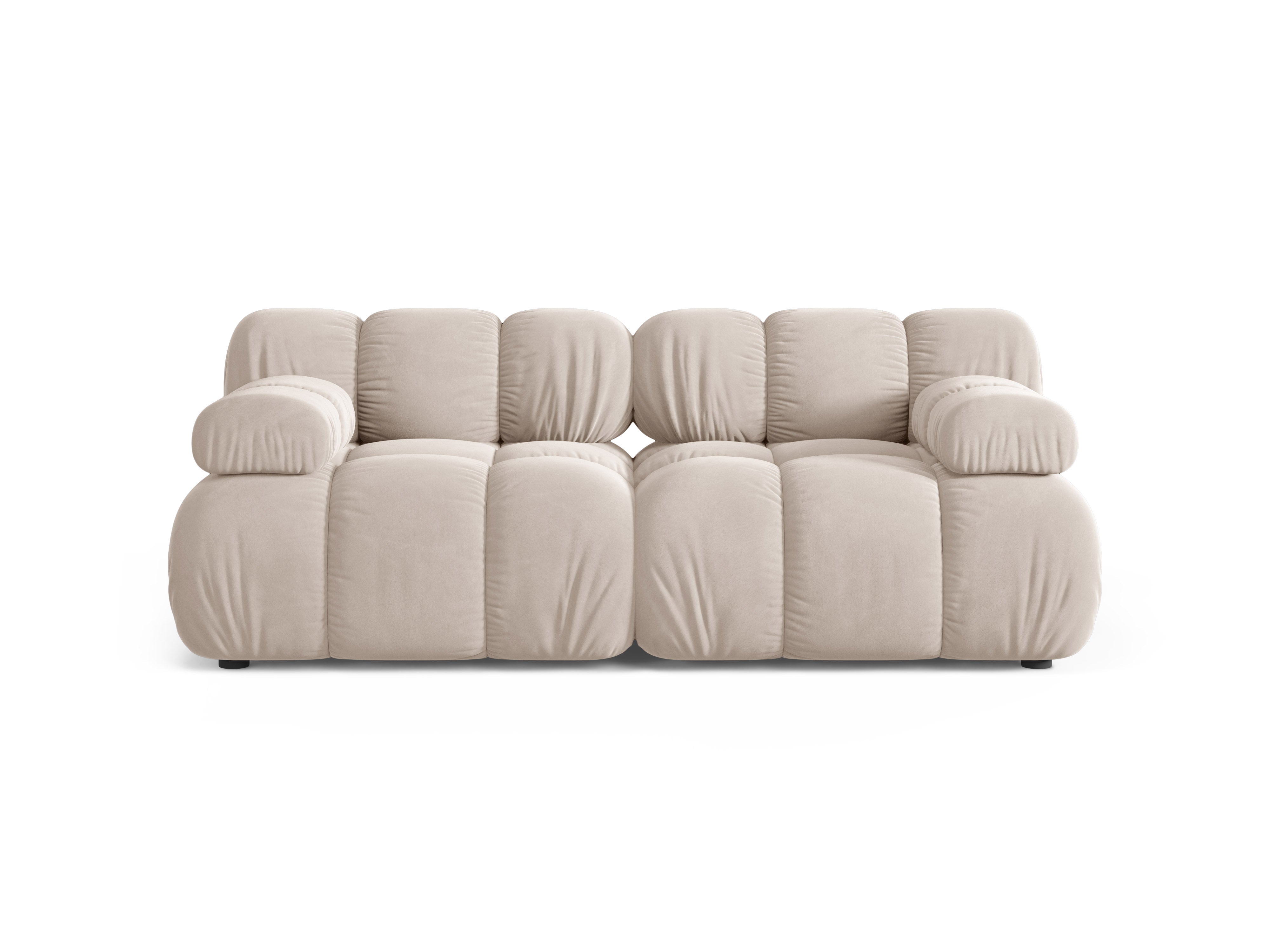 Modulaire 2-zitsbank BELLIS in lichtbeige velours