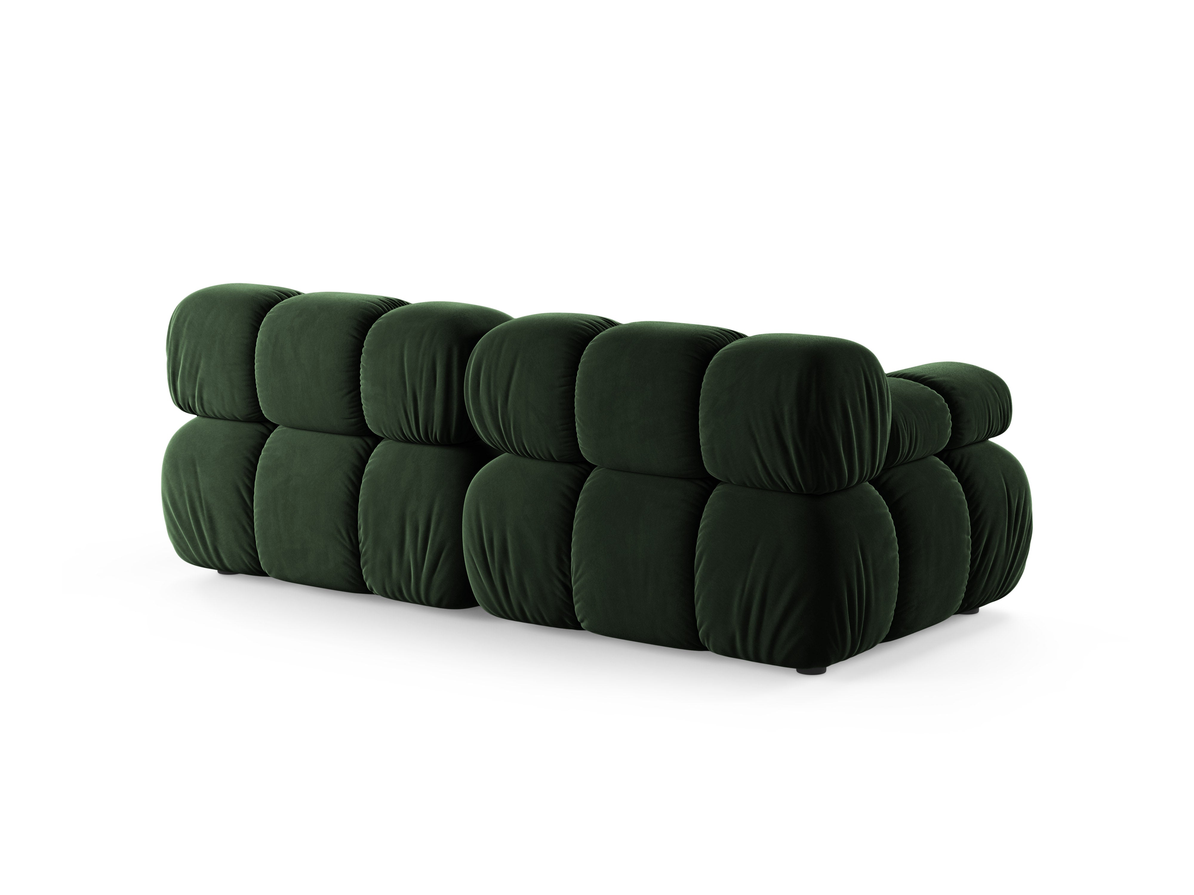 Modulaire 2-zitsbank BELLIS in flessengroen velours