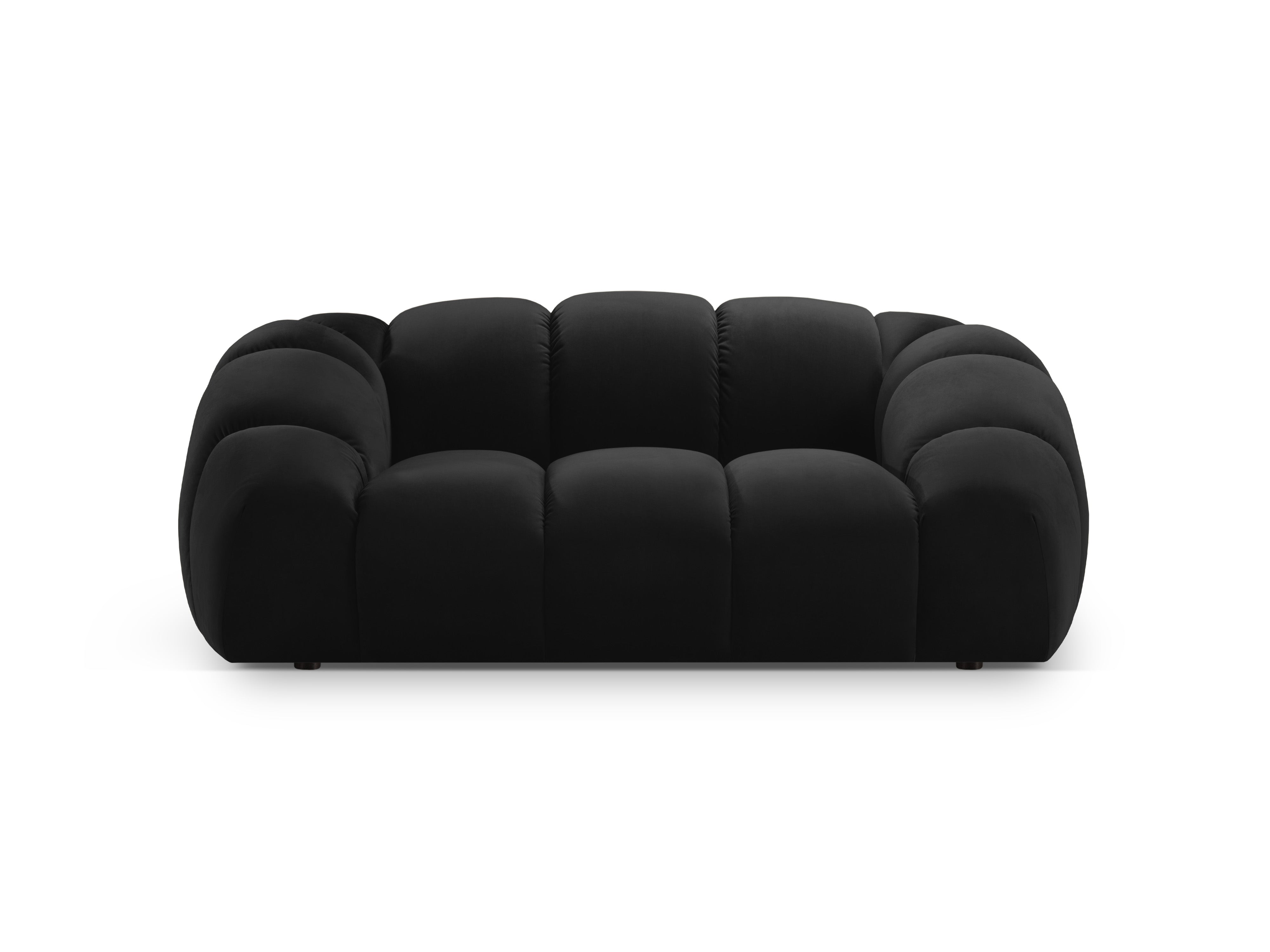 Sofa van fluweel voor 2 personen DIANA zwart