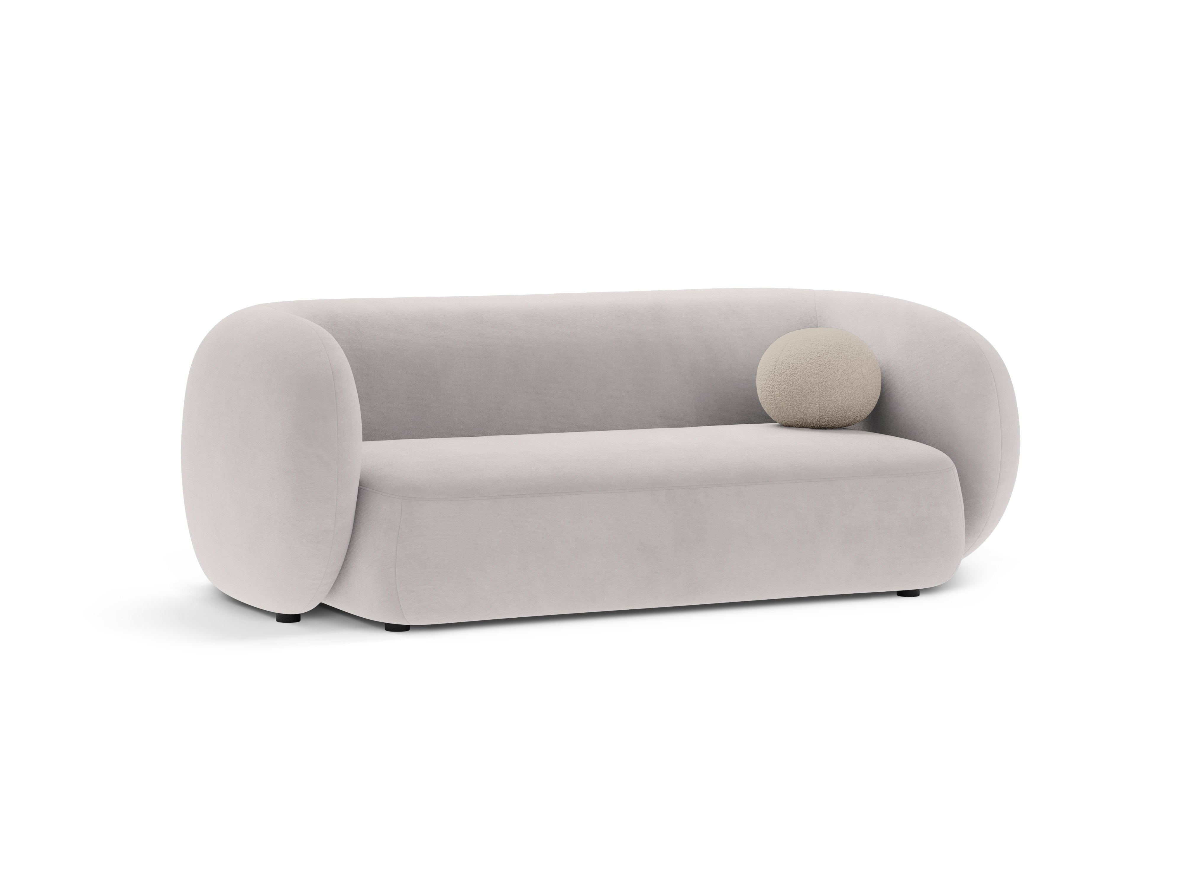 Sofa van fluweel voor 2 personen KATE lichtgrijs