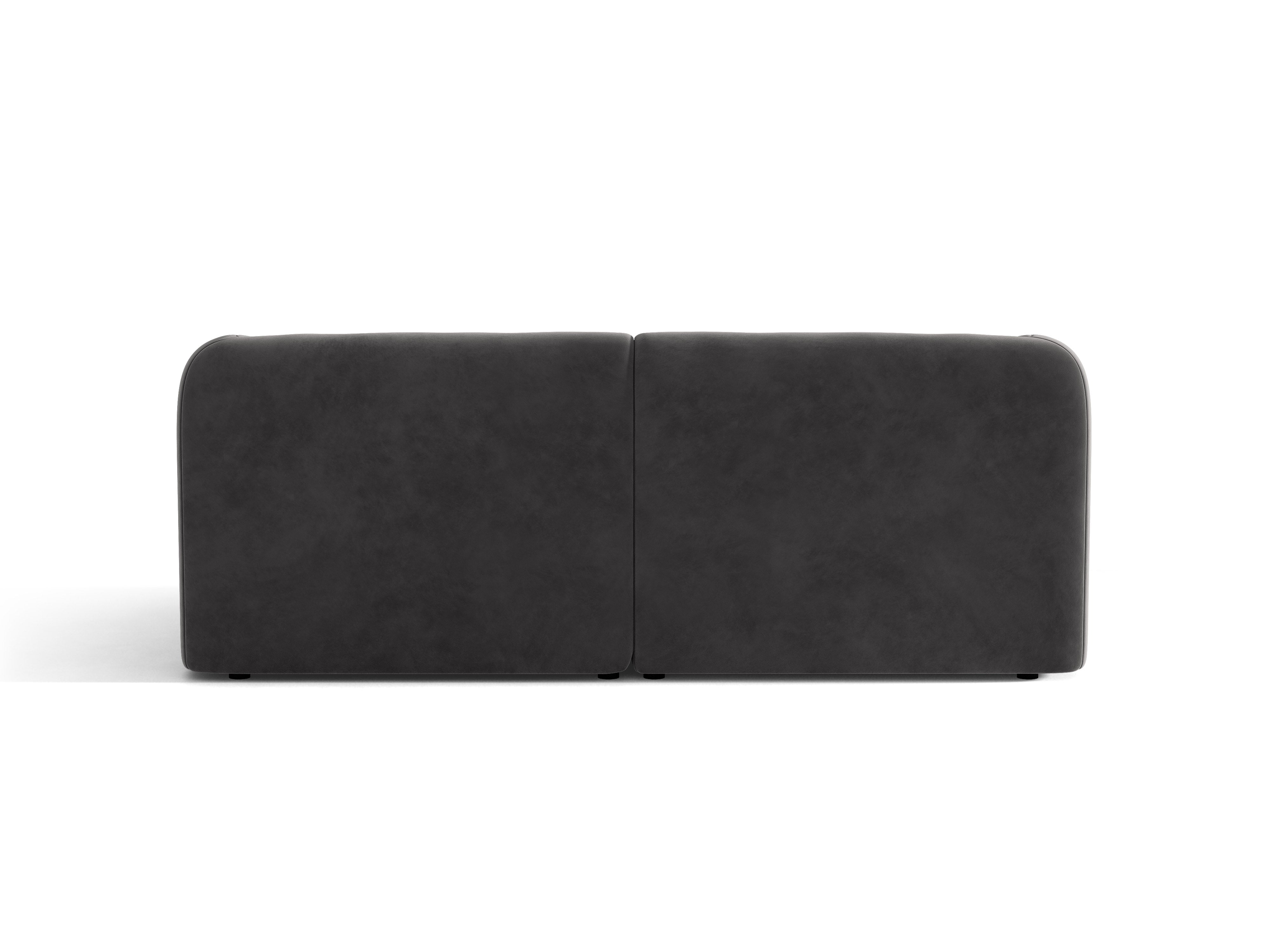 Sofa van fluweel voor 2 personen MILEY donkergrijs