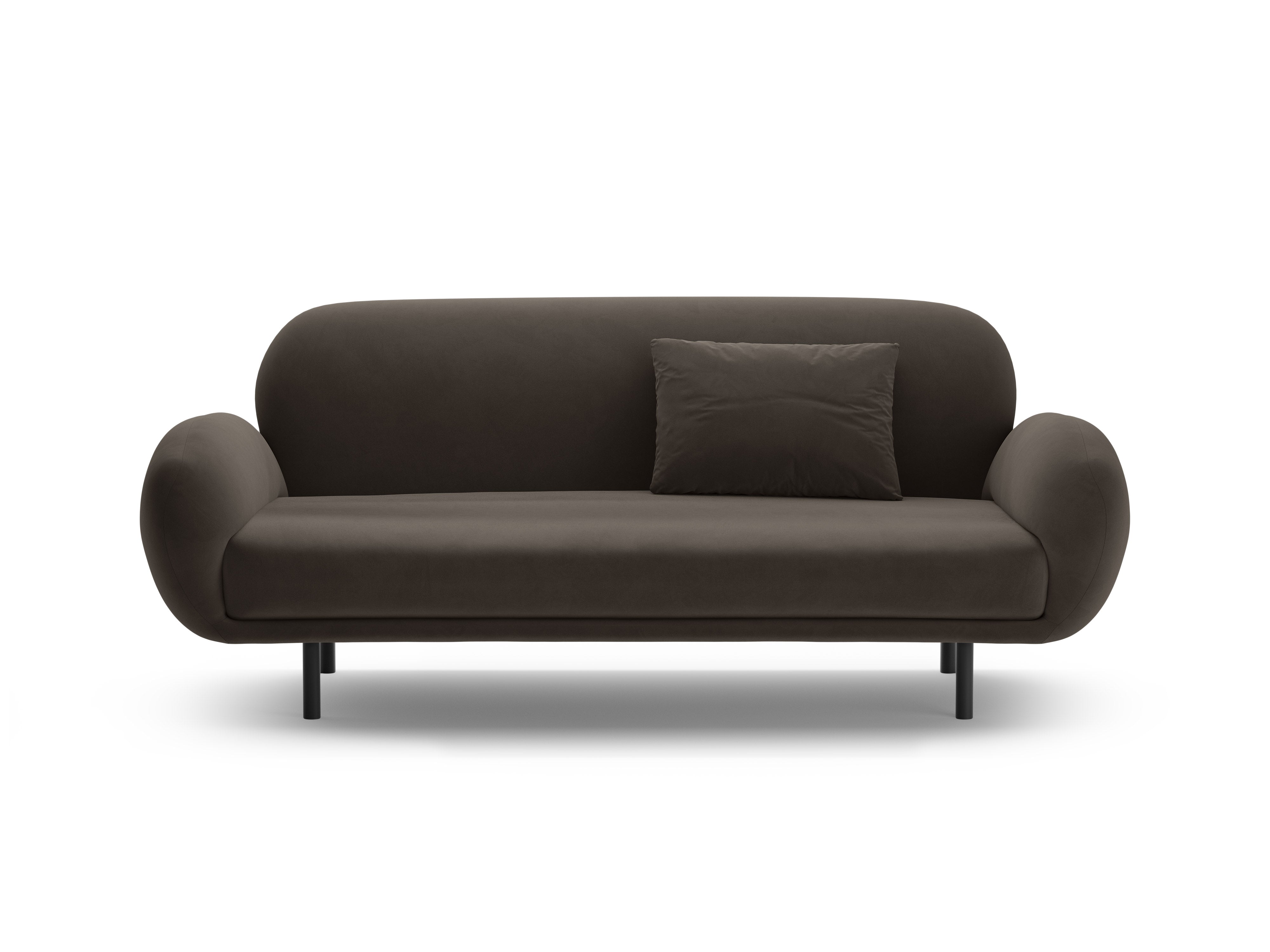 Sofa van fluweel 2,5-persoons POPPY ebbenhout