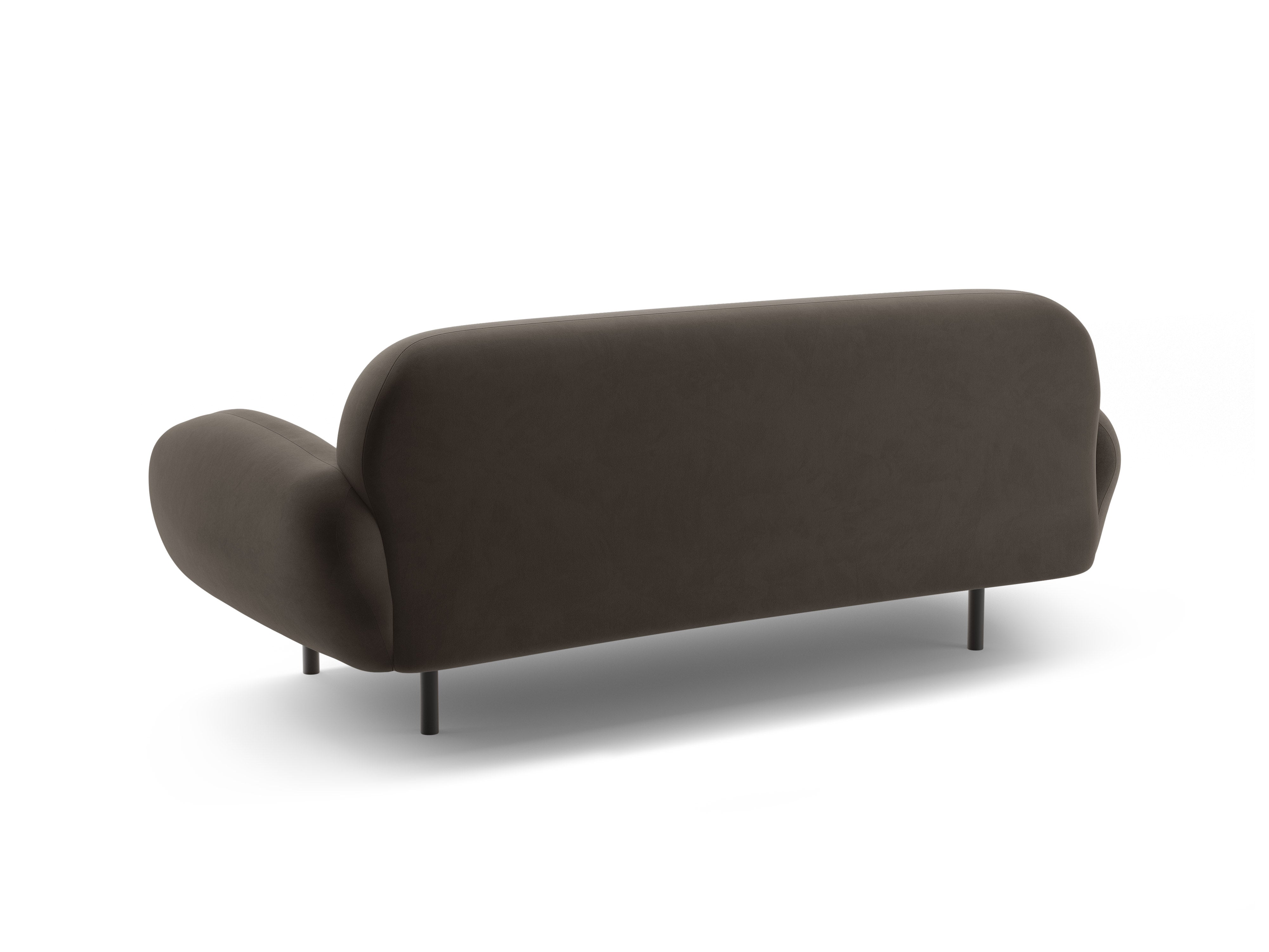 Sofa van fluweel 2,5-persoons POPPY ebbenhout